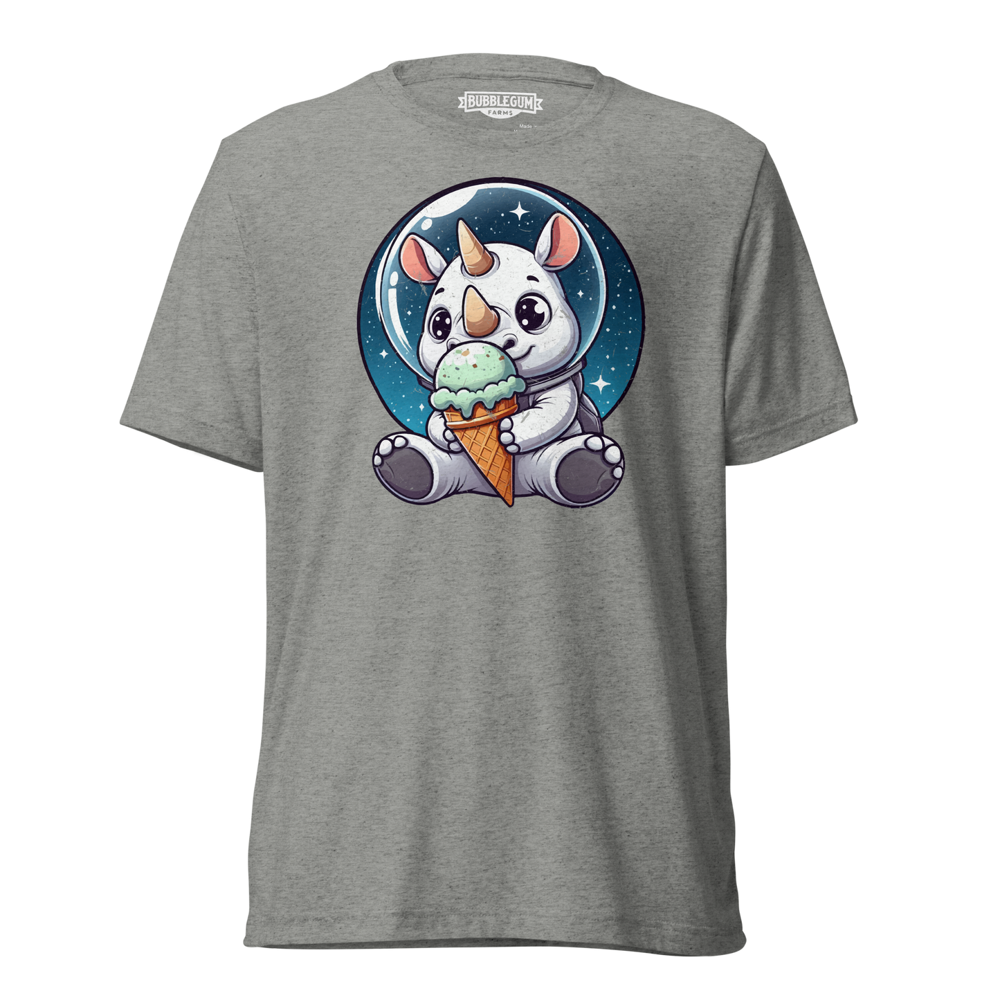 Space Rhino - Eating Ice Cream - Unisex Triblend