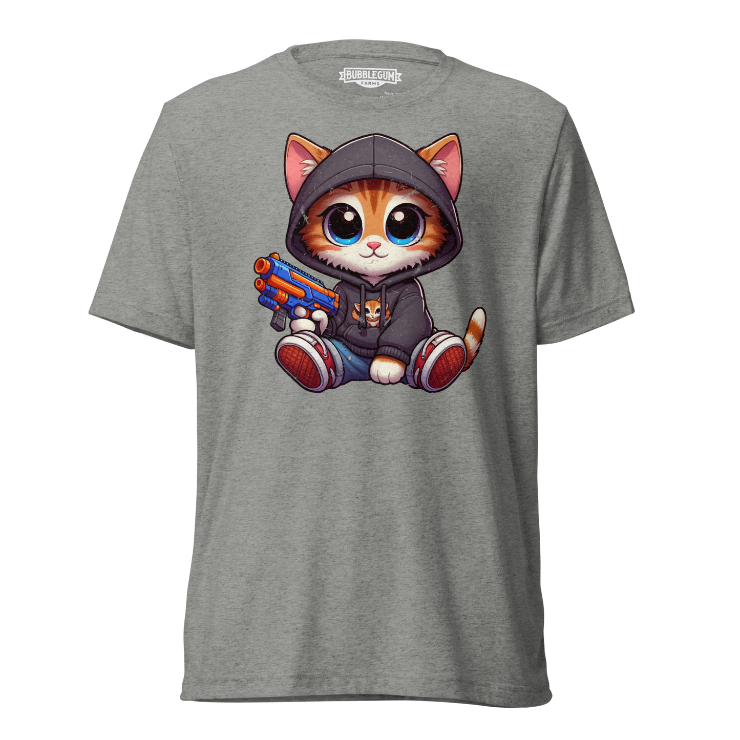 Orange Kitten with Foam Dart Blaster - Unisex Triblend