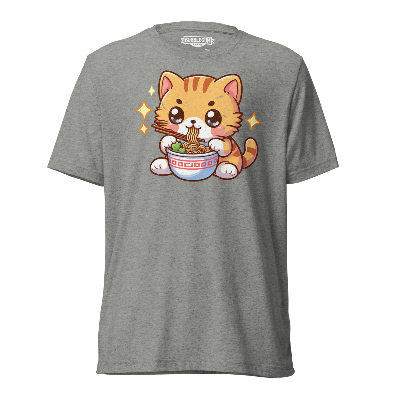 Orange Kitten - Eating Ramen - Unisex Triblend