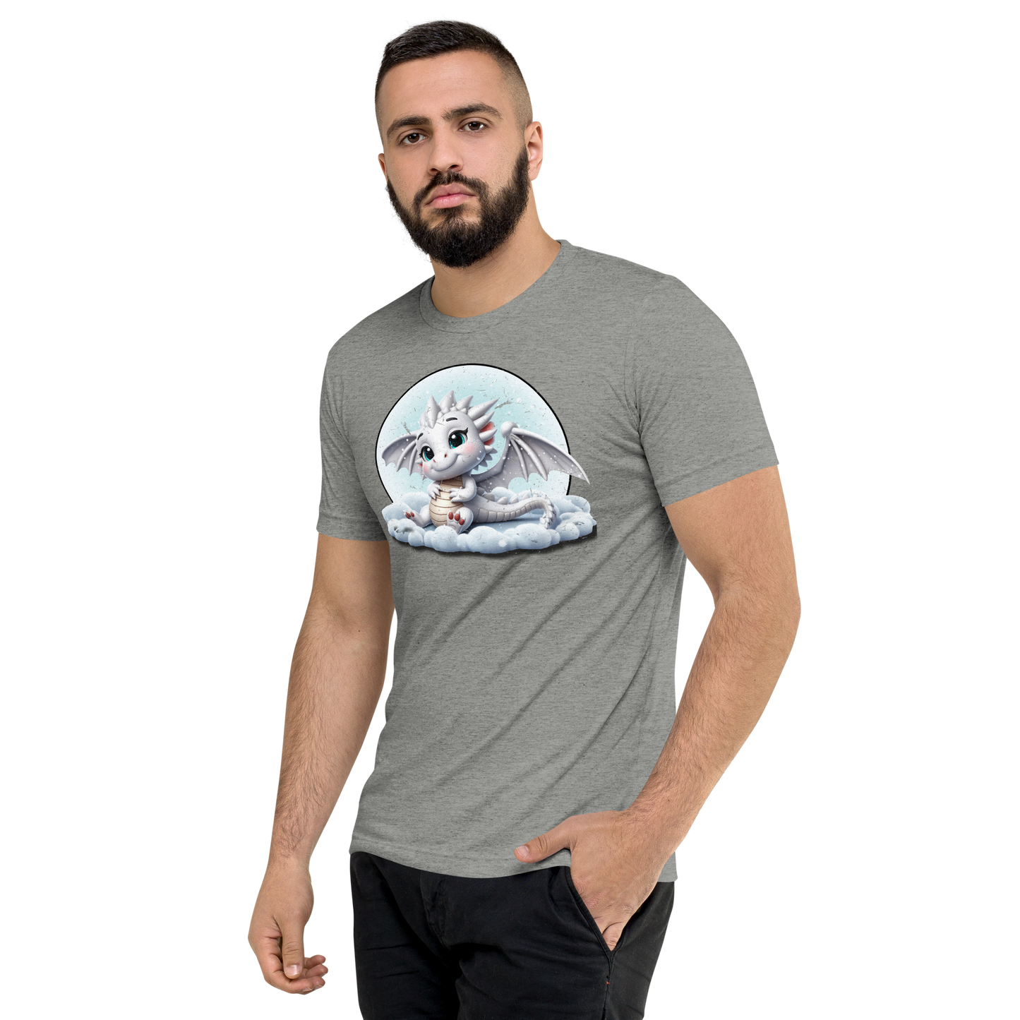 White Dragon in the Clouds - Unisex Triblend