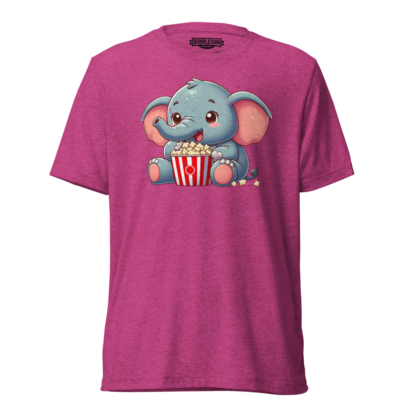 Baby Elephant - Eating Popcorn - Unisex Triblend Tee