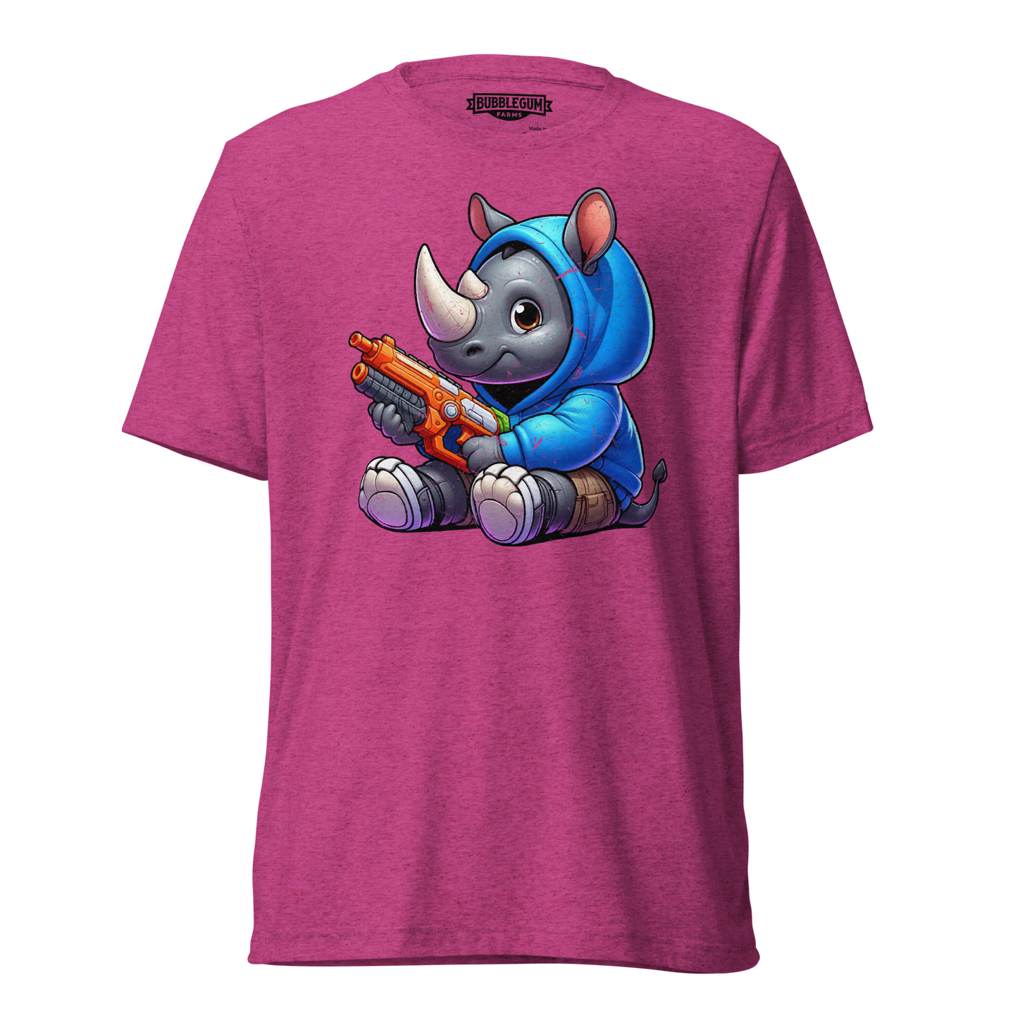 Baby Rhino with Foam Dart Blaster - Unisex Triblend Tee