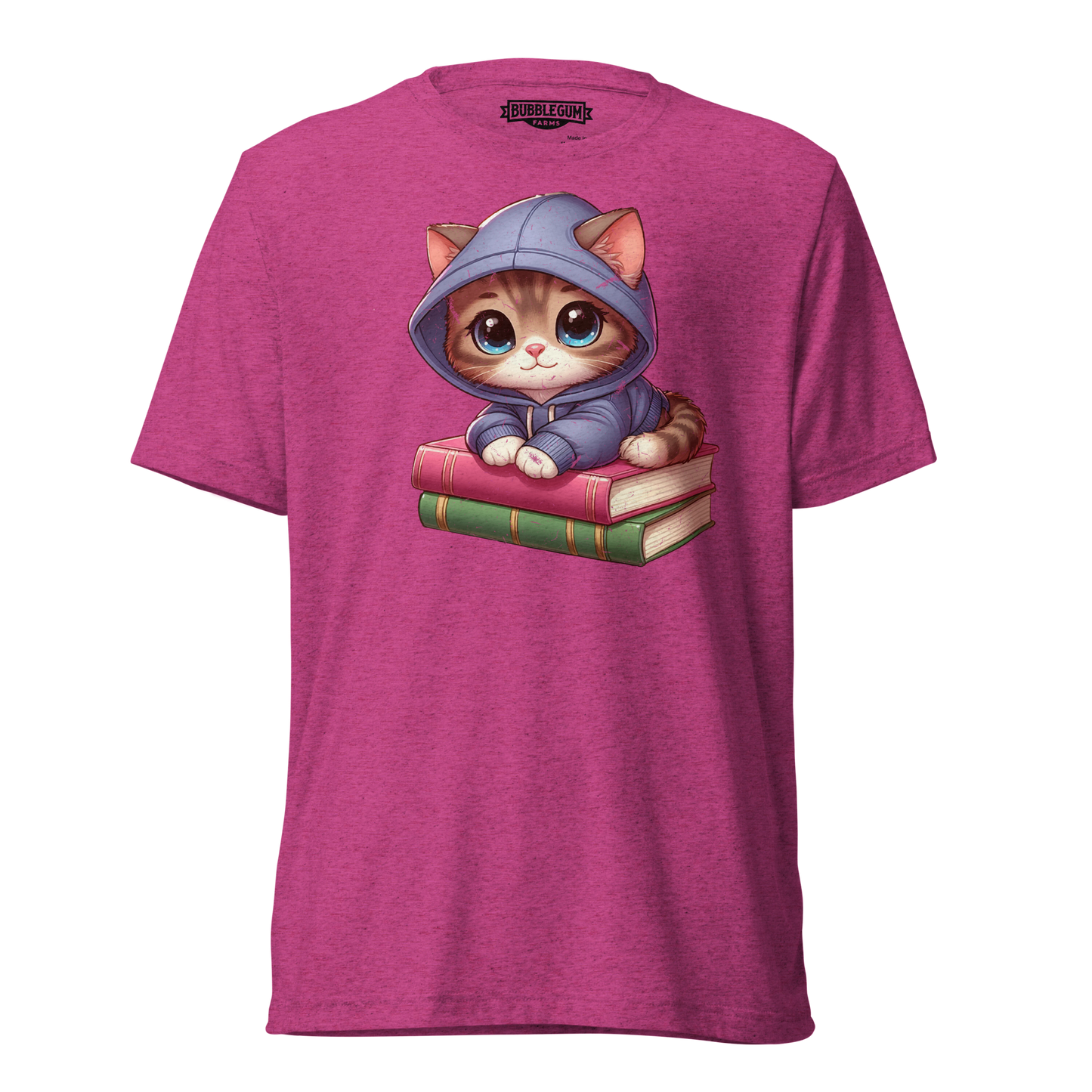 Brown Kitten - Sitting on Books - Unisex Triblend Tee