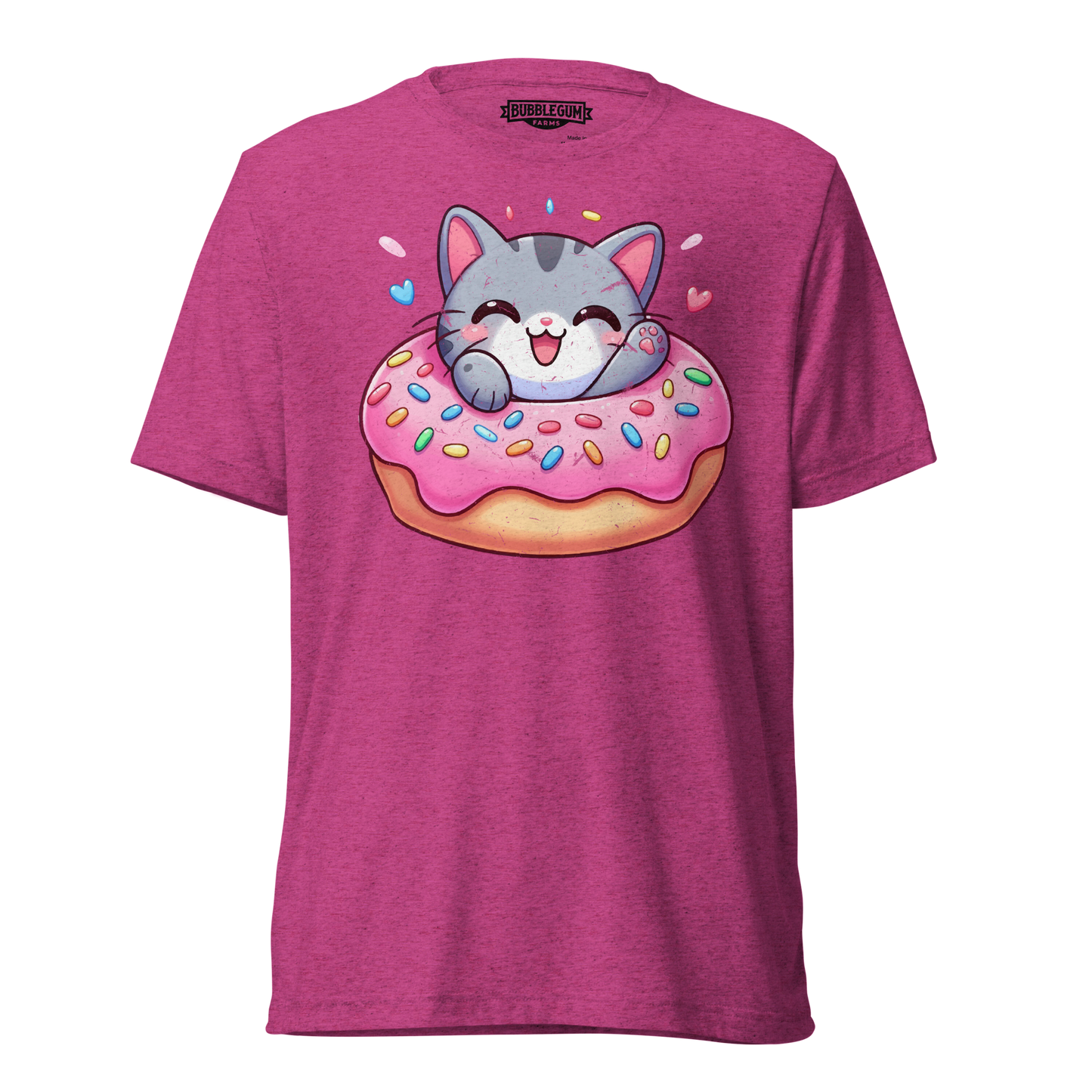 Grey Kitten - Laughing in a Donut - Unisex Triblend Tee