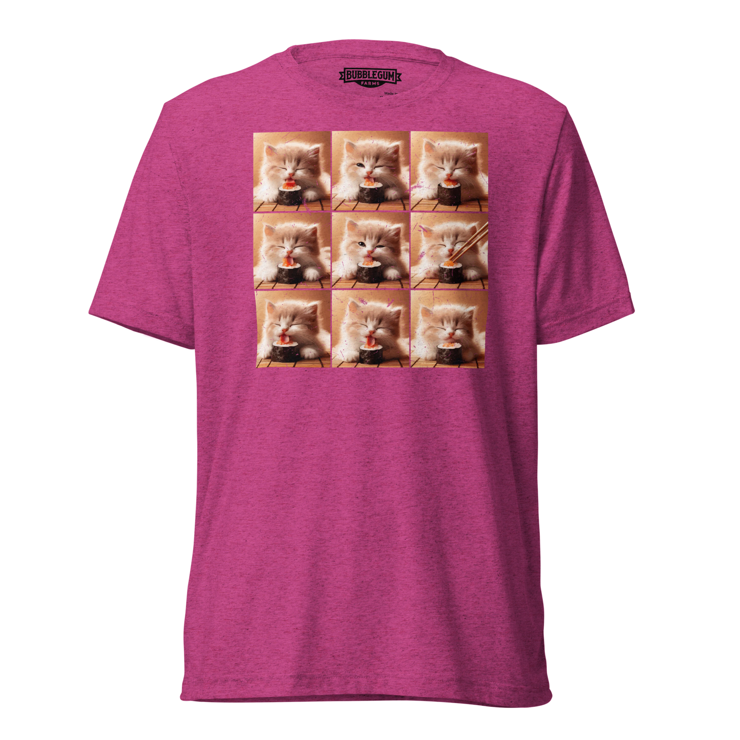 Kittens Eating Sushi Collage - Unisex Triblend