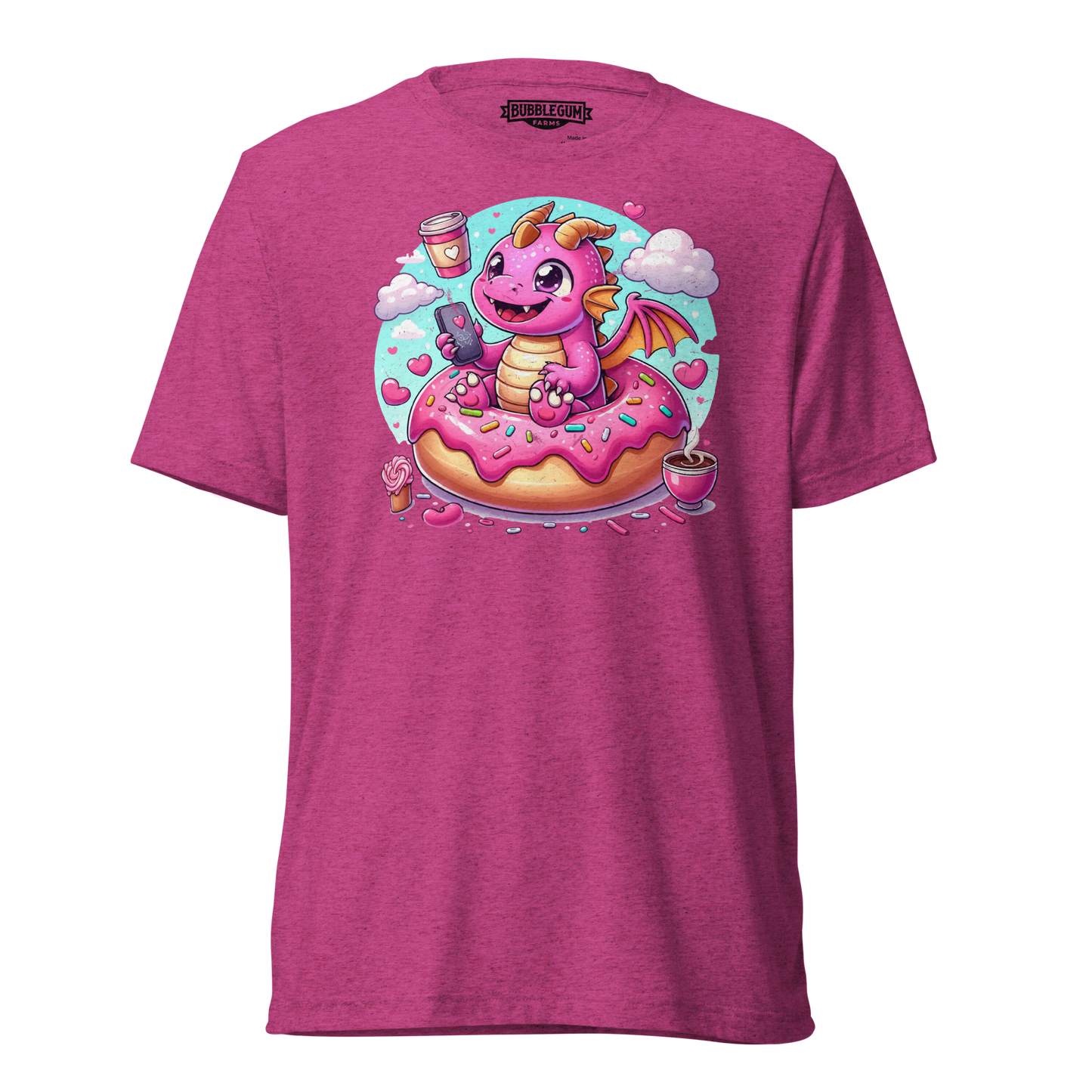 Pink Dragon - Loving Coffee and Donuts - Unisex Triblend