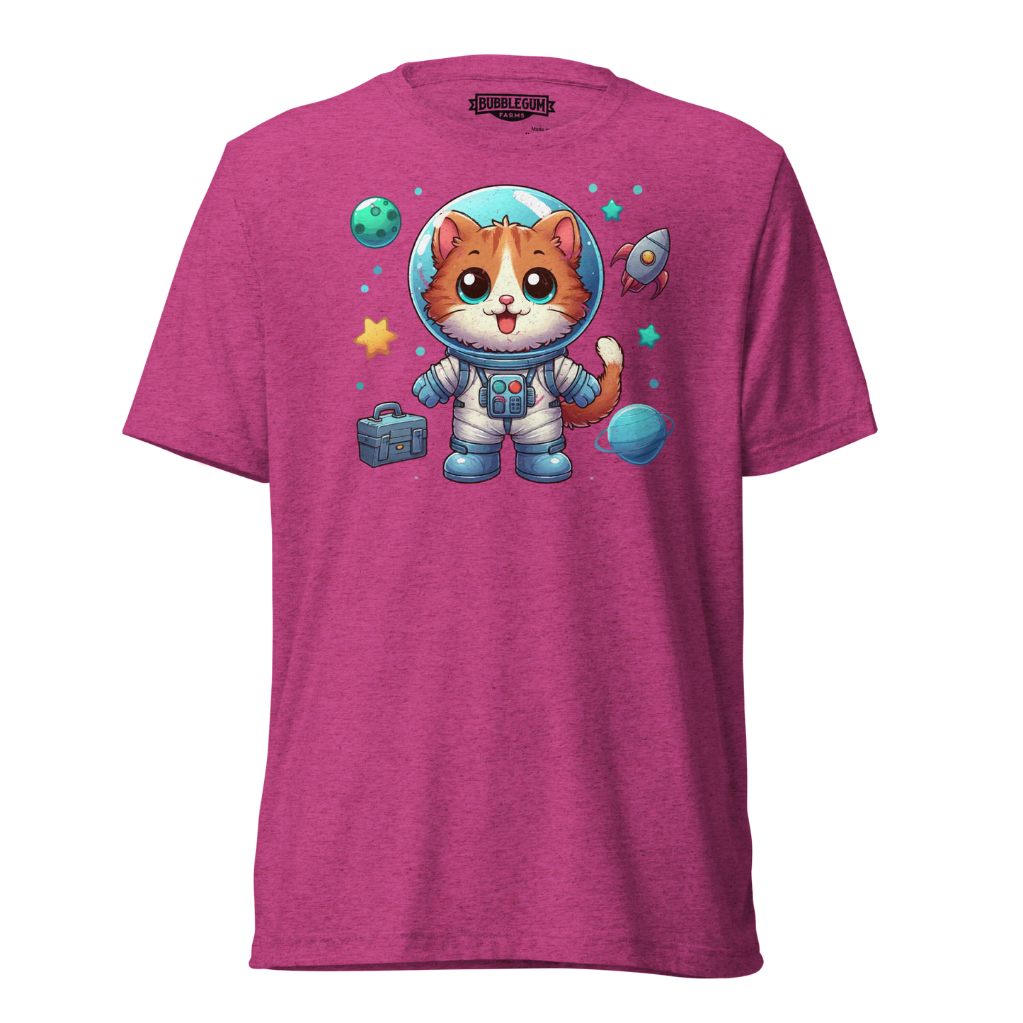 Space Kitten with Planets - Unisex Triblend