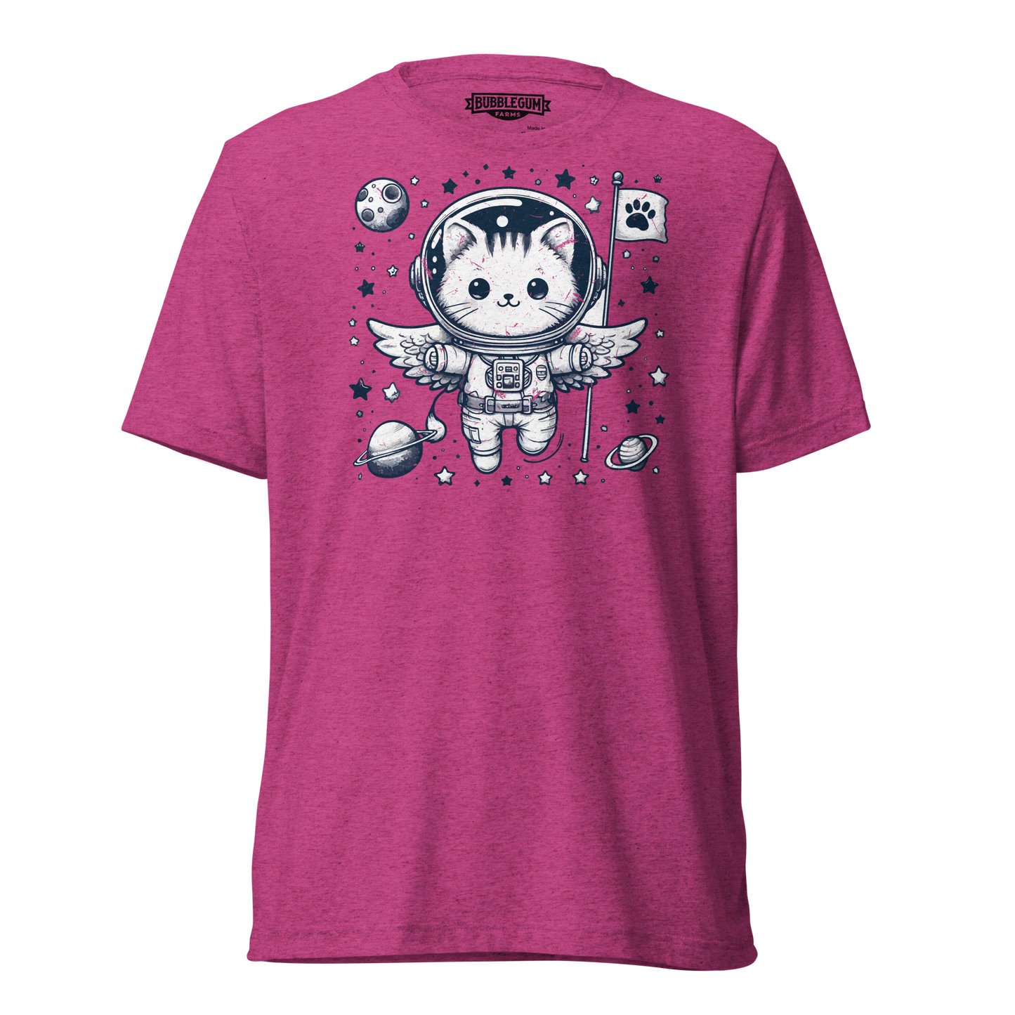 Space Kitten with Stars - Unisex Triblend