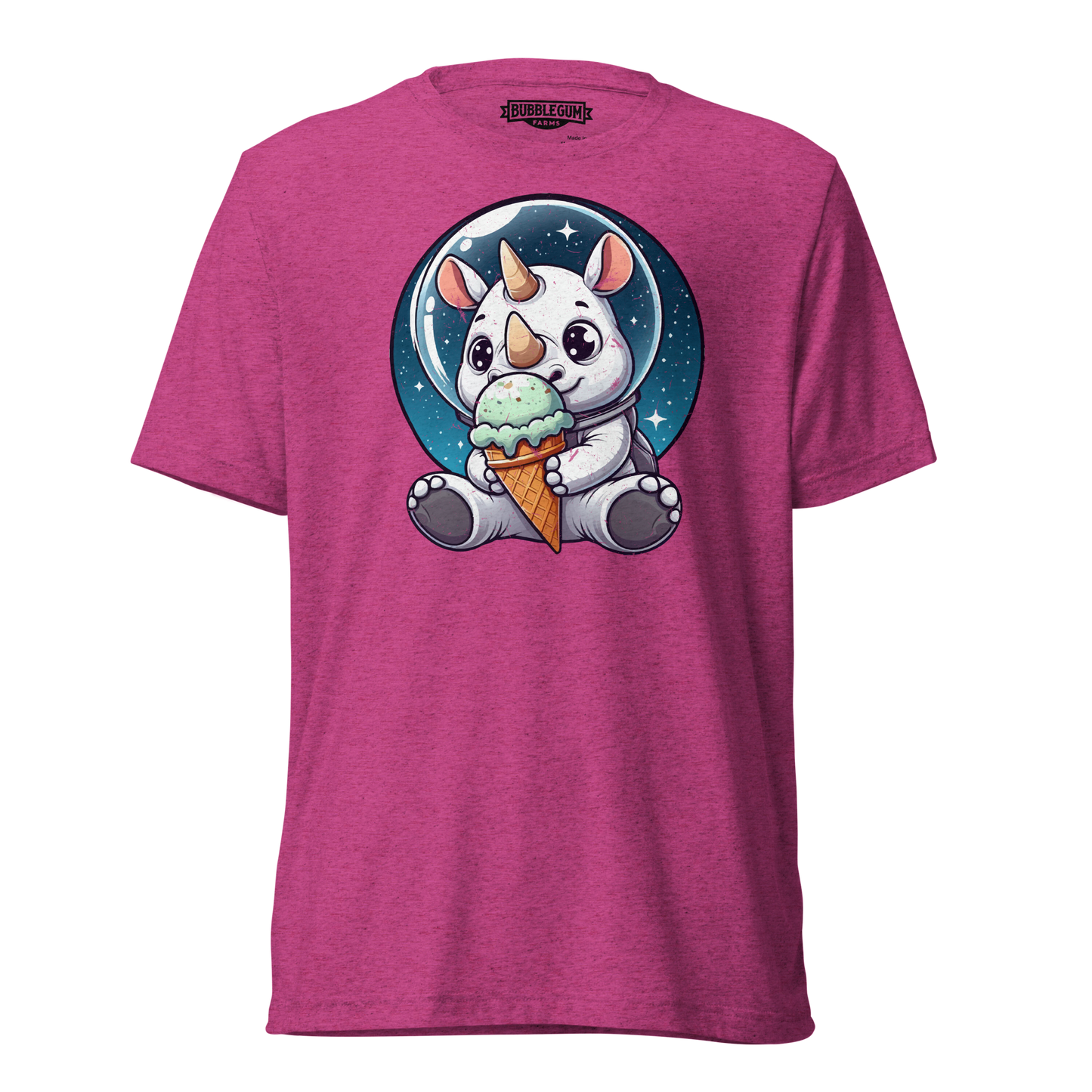 Space Rhino - Eating Ice Cream - Unisex Triblend