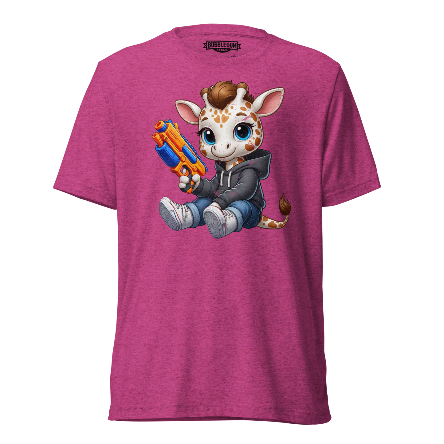White Giraffe with Foam Dart Blaster - Unisex Triblend