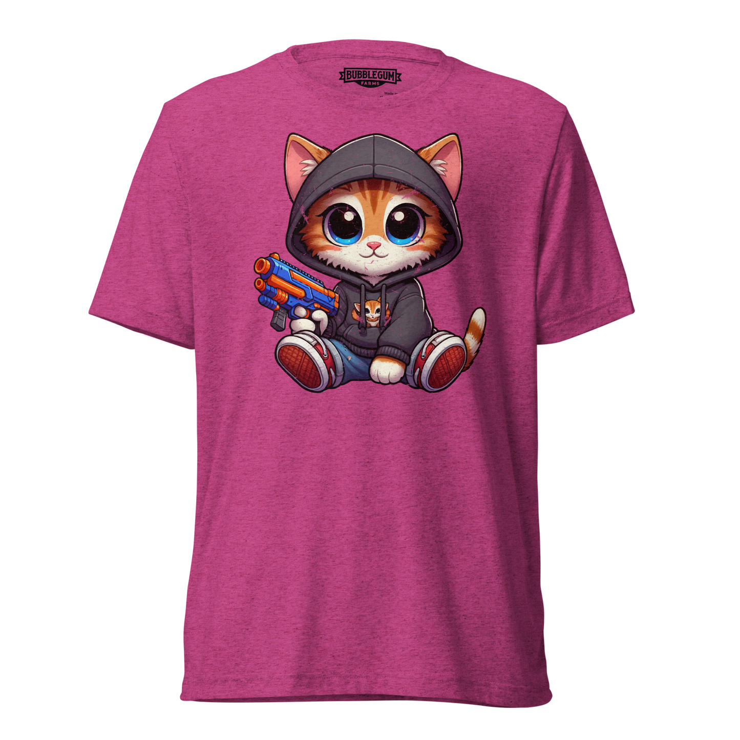 Orange Kitten with Foam Dart Blaster - Unisex Triblend