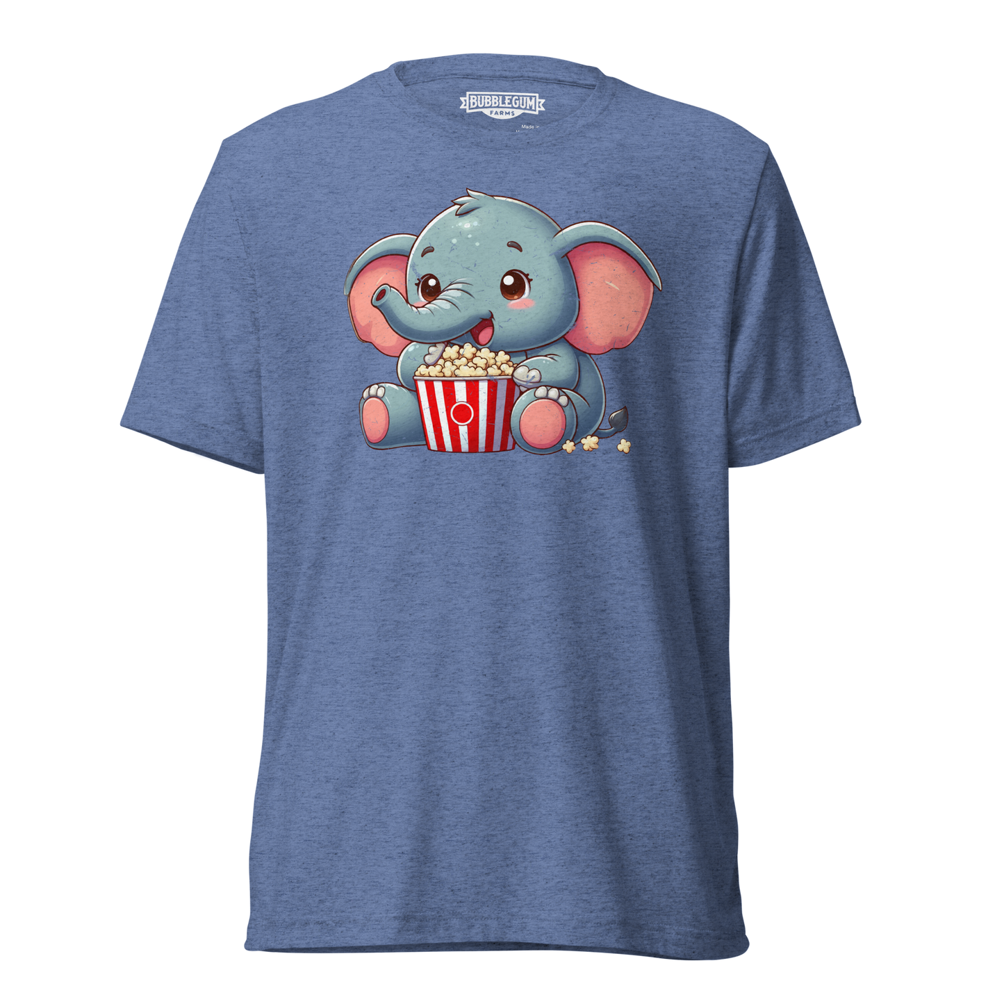 Baby Elephant - Eating Popcorn - Unisex Triblend Tee