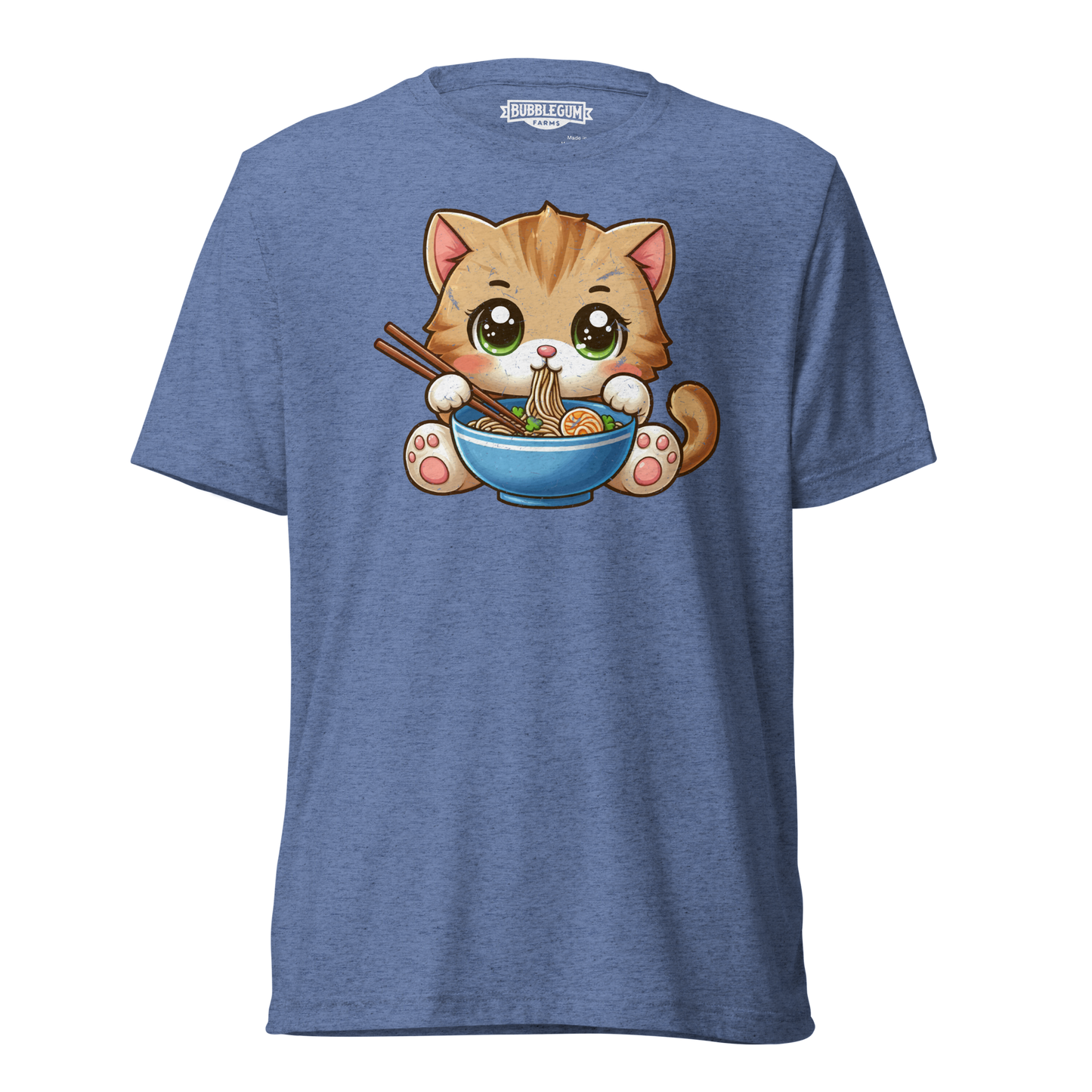 Brown Kitten - Eating Ramen - Unisex Triblend Tee