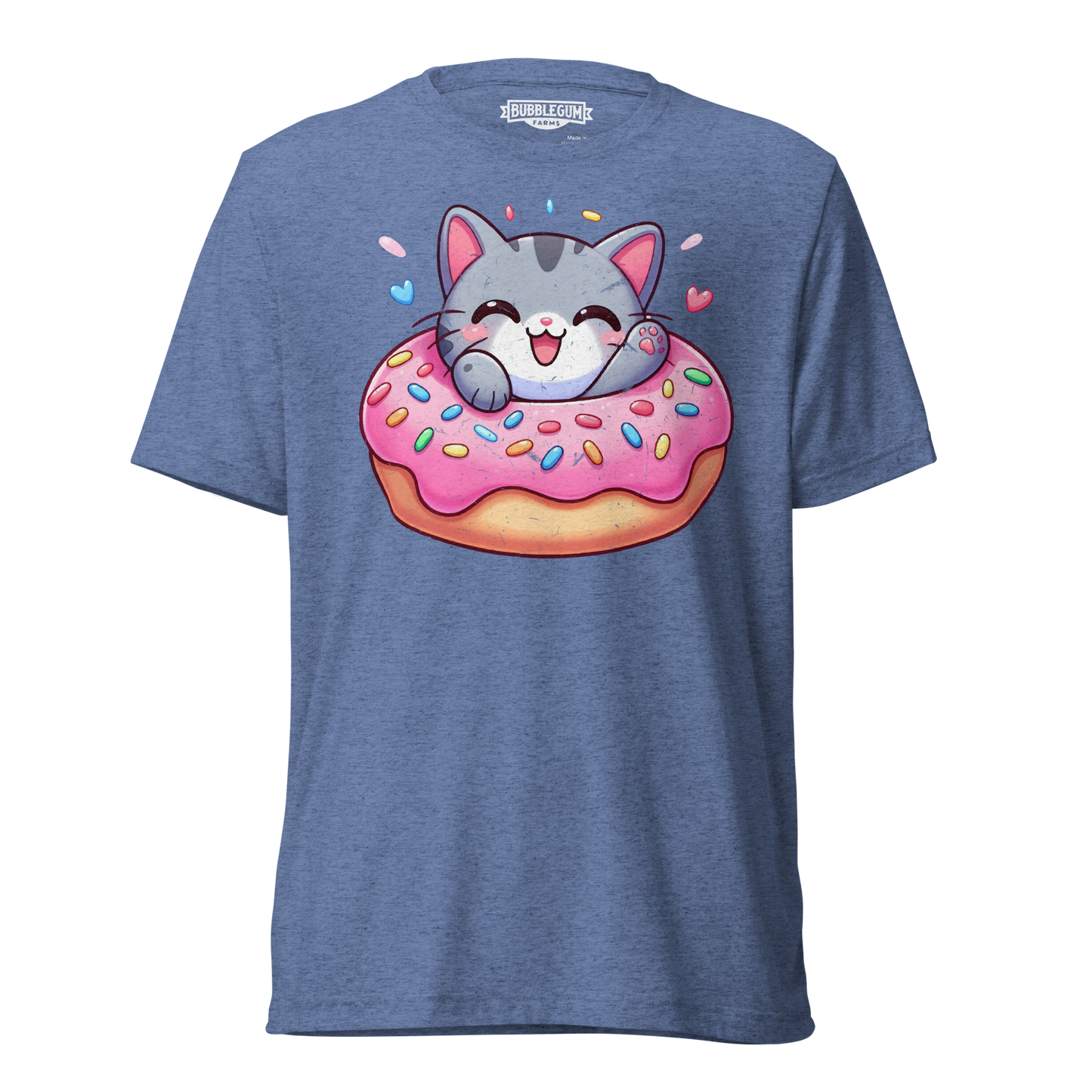 Grey Kitten - Laughing in a Donut - Unisex Triblend Tee