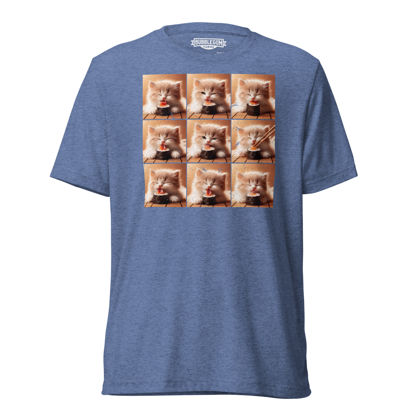 Kittens Eating Sushi Collage - Unisex Triblend