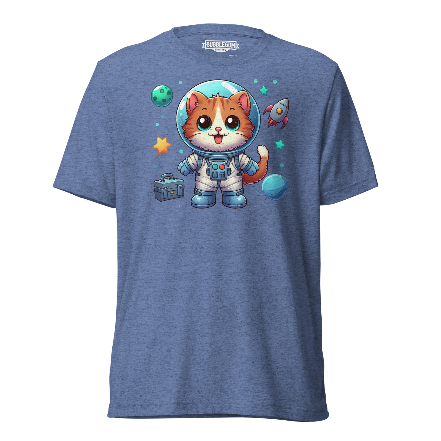 Space Kitten with Planets - Unisex Triblend
