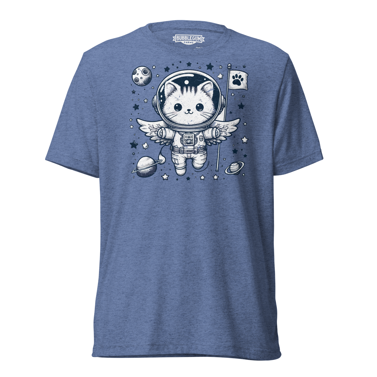 Space Kitten with Stars - Unisex Triblend