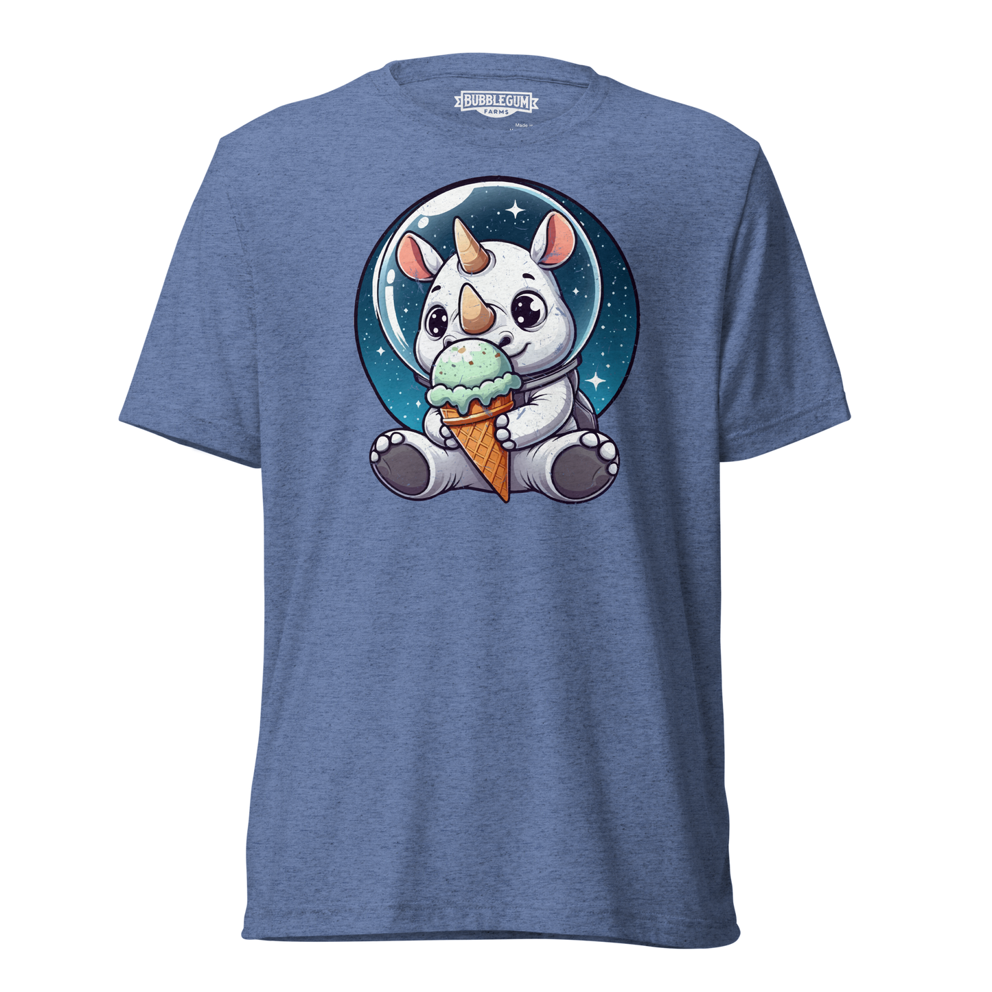 Space Rhino - Eating Ice Cream - Unisex Triblend