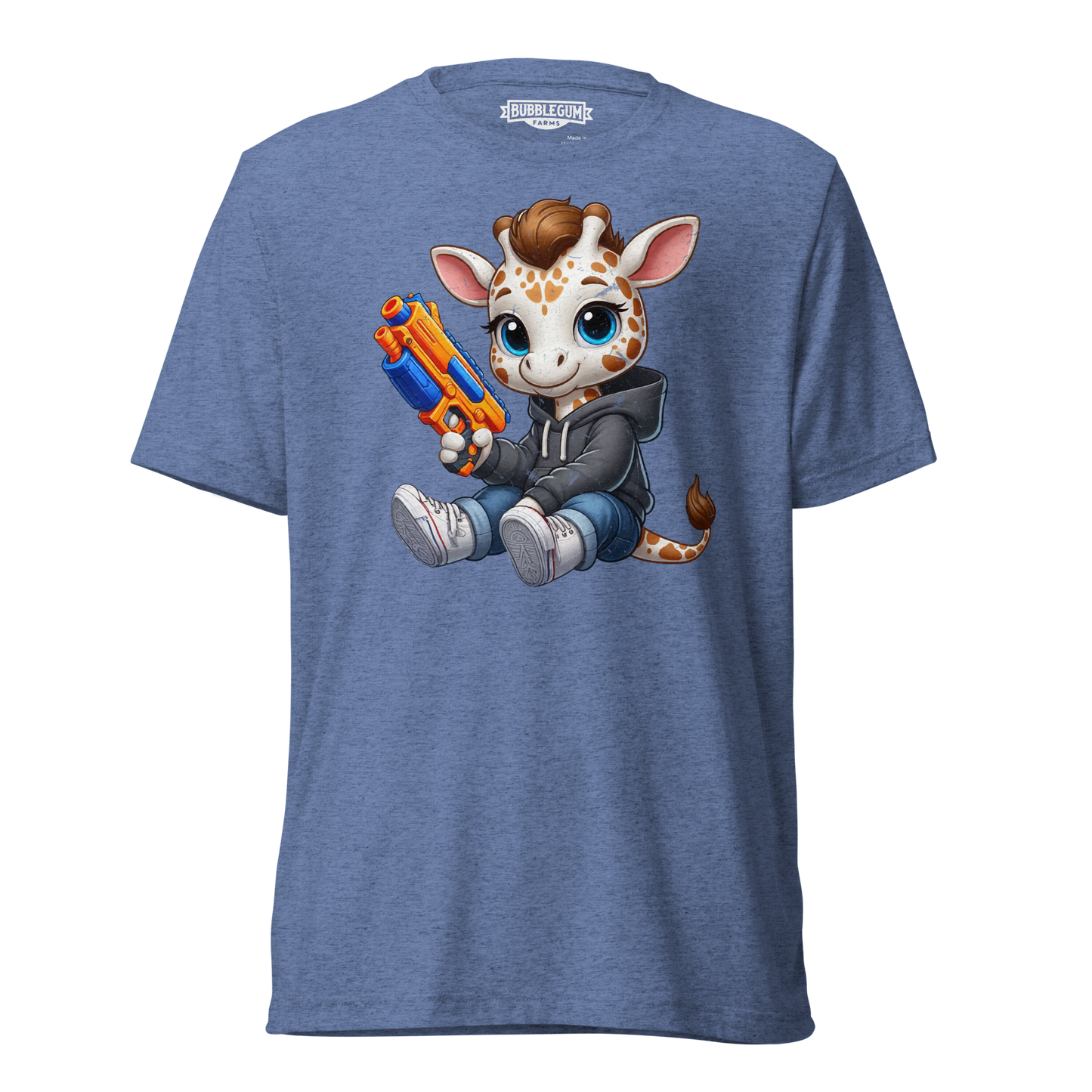 White Giraffe with Foam Dart Blaster - Unisex Triblend