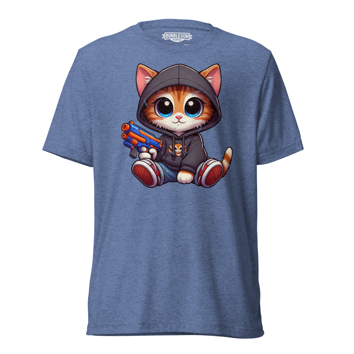 Orange Kitten with Foam Dart Blaster - Unisex Triblend