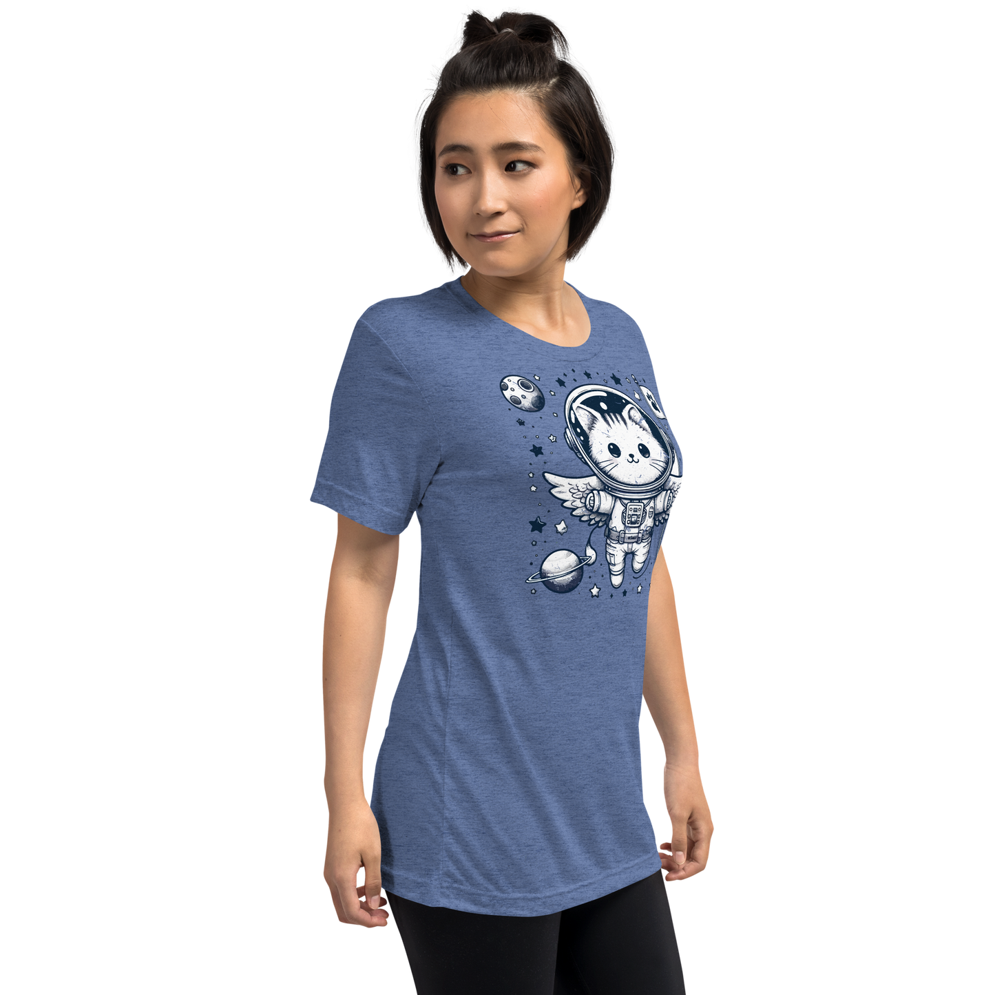 Space Kitten with Stars - Unisex Triblend
