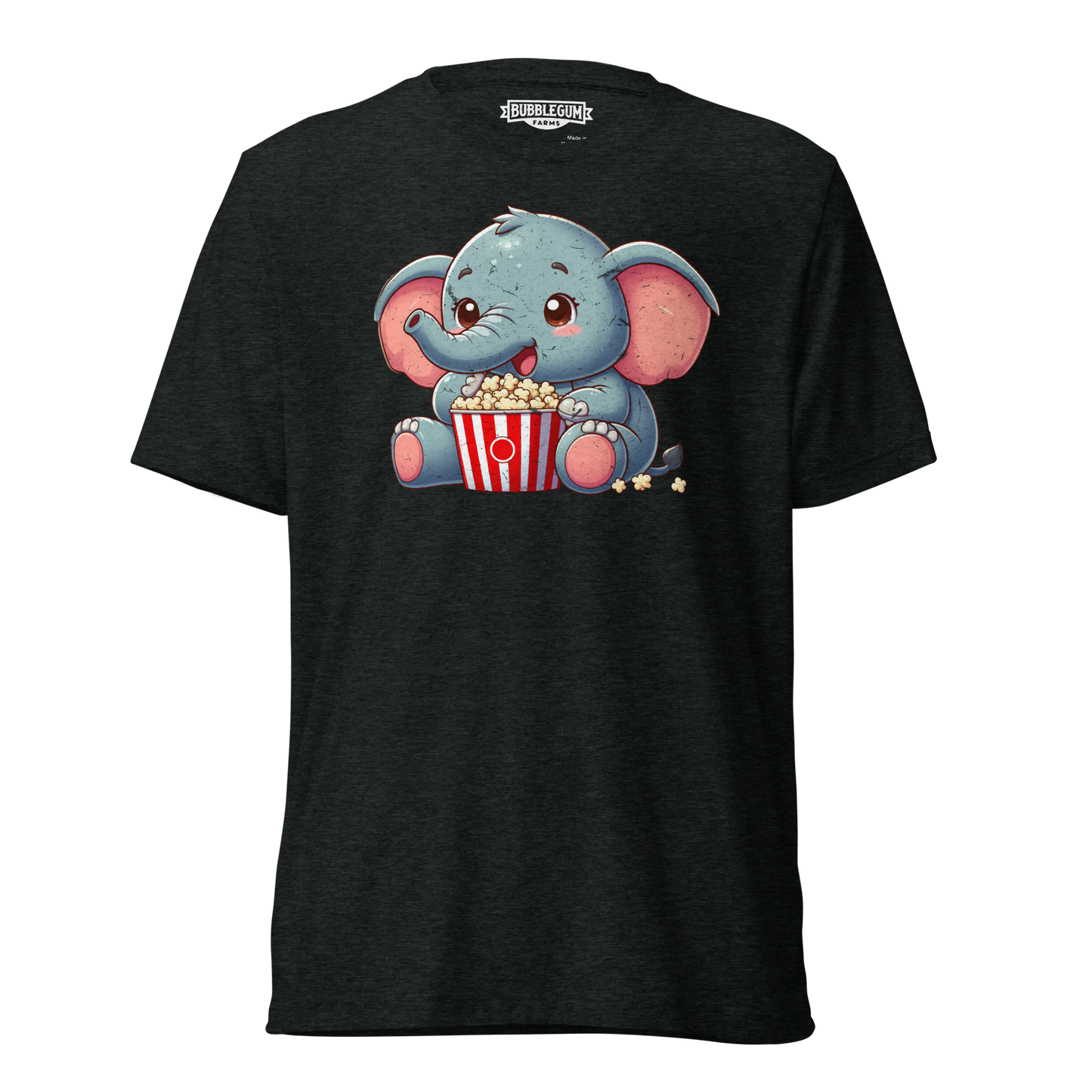 Baby Elephant - Eating Popcorn - Unisex Triblend Tee