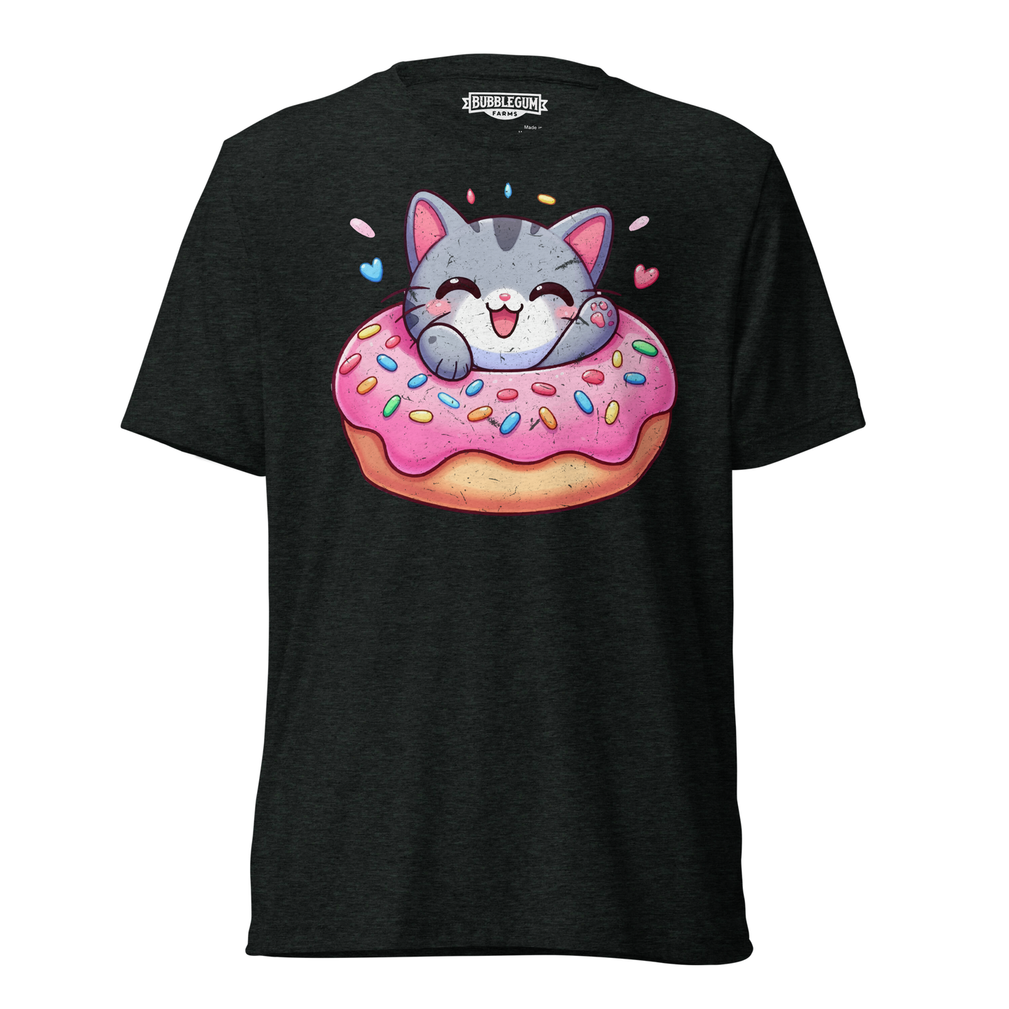 Grey Kitten - Laughing in a Donut - Unisex Triblend Tee