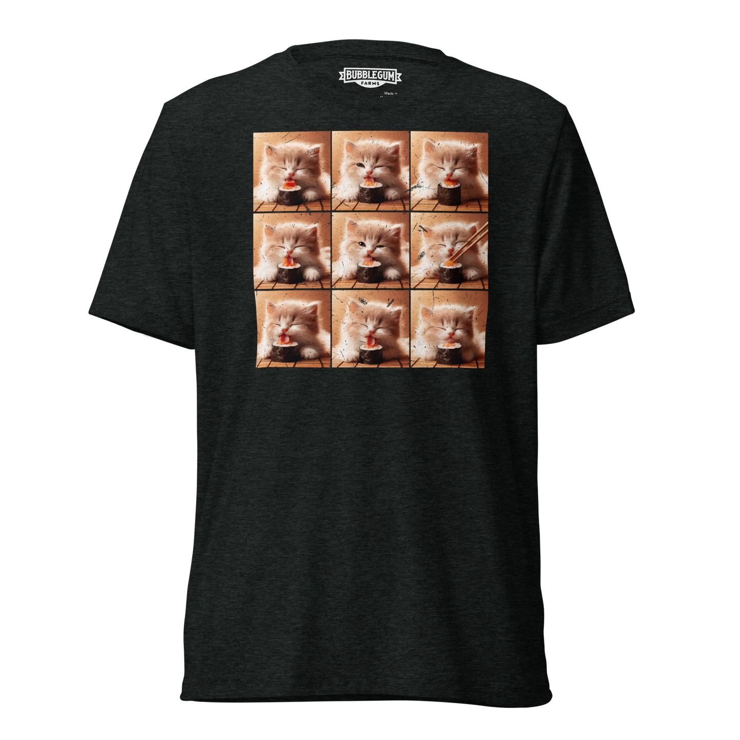 Kittens Eating Sushi Collage - Unisex Triblend