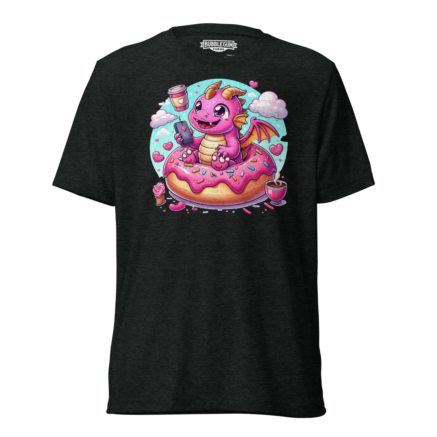 Pink Dragon - Loving Coffee and Donuts - Unisex Triblend