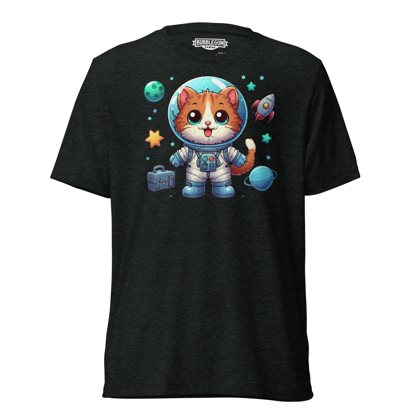 Space Kitten with Planets - Unisex Triblend
