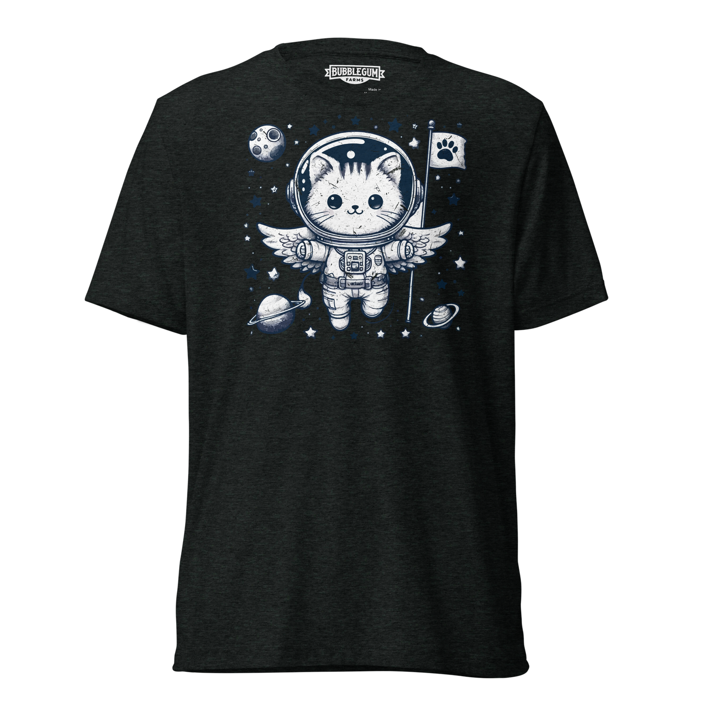 Space Kitten with Stars - Unisex Triblend