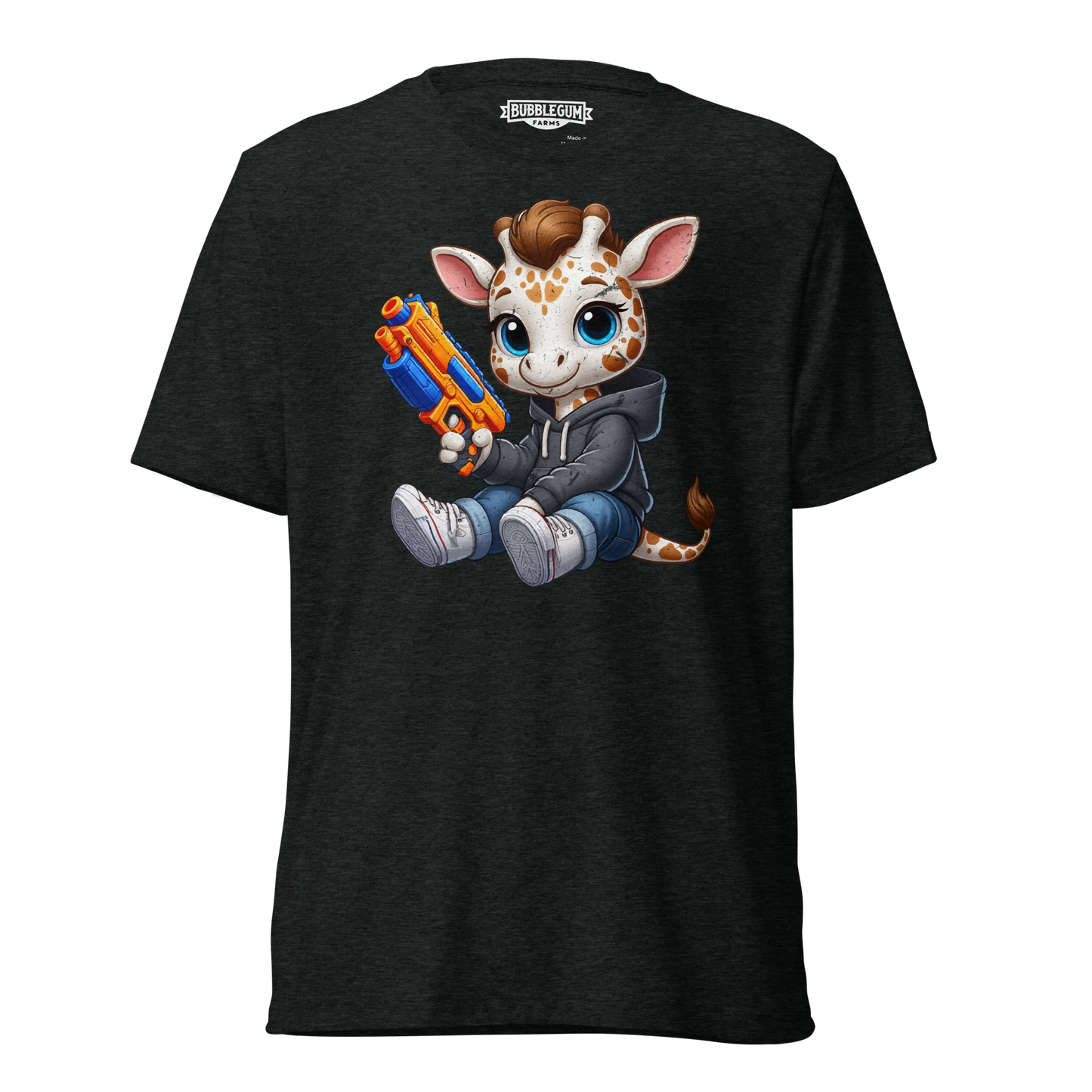 White Giraffe with Foam Dart Blaster - Unisex Triblend
