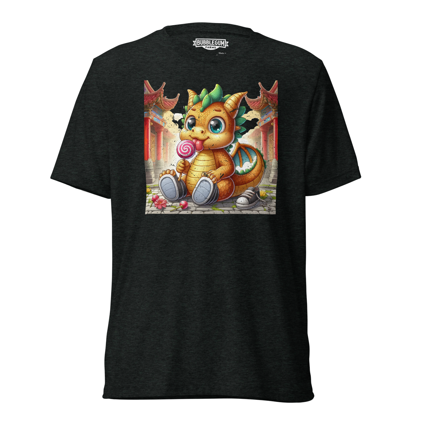 Dragon in Town with Lolipop - Unisex Triblend Tee