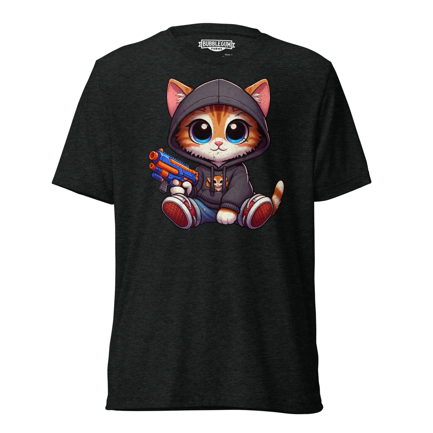 Orange Kitten with Foam Dart Blaster - Unisex Triblend