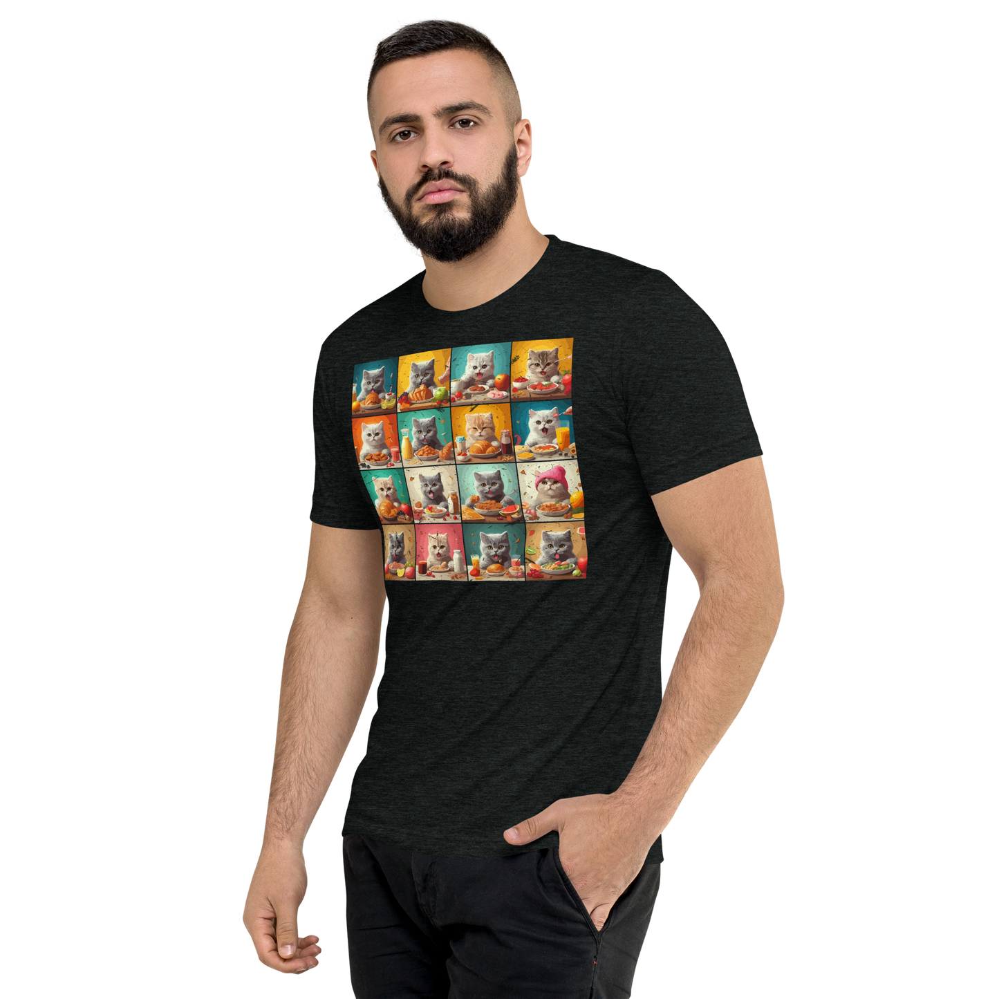 Kittens Eating Collage - Unisex Triblend