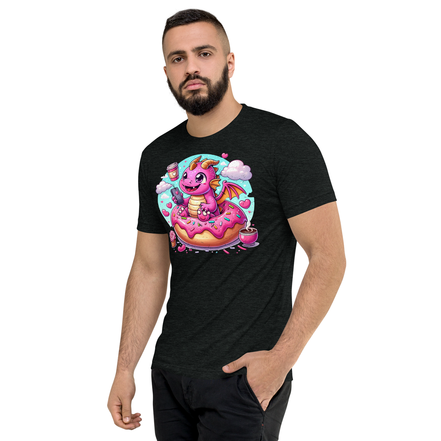 Pink Dragon - Loving Coffee and Donuts - Unisex Triblend