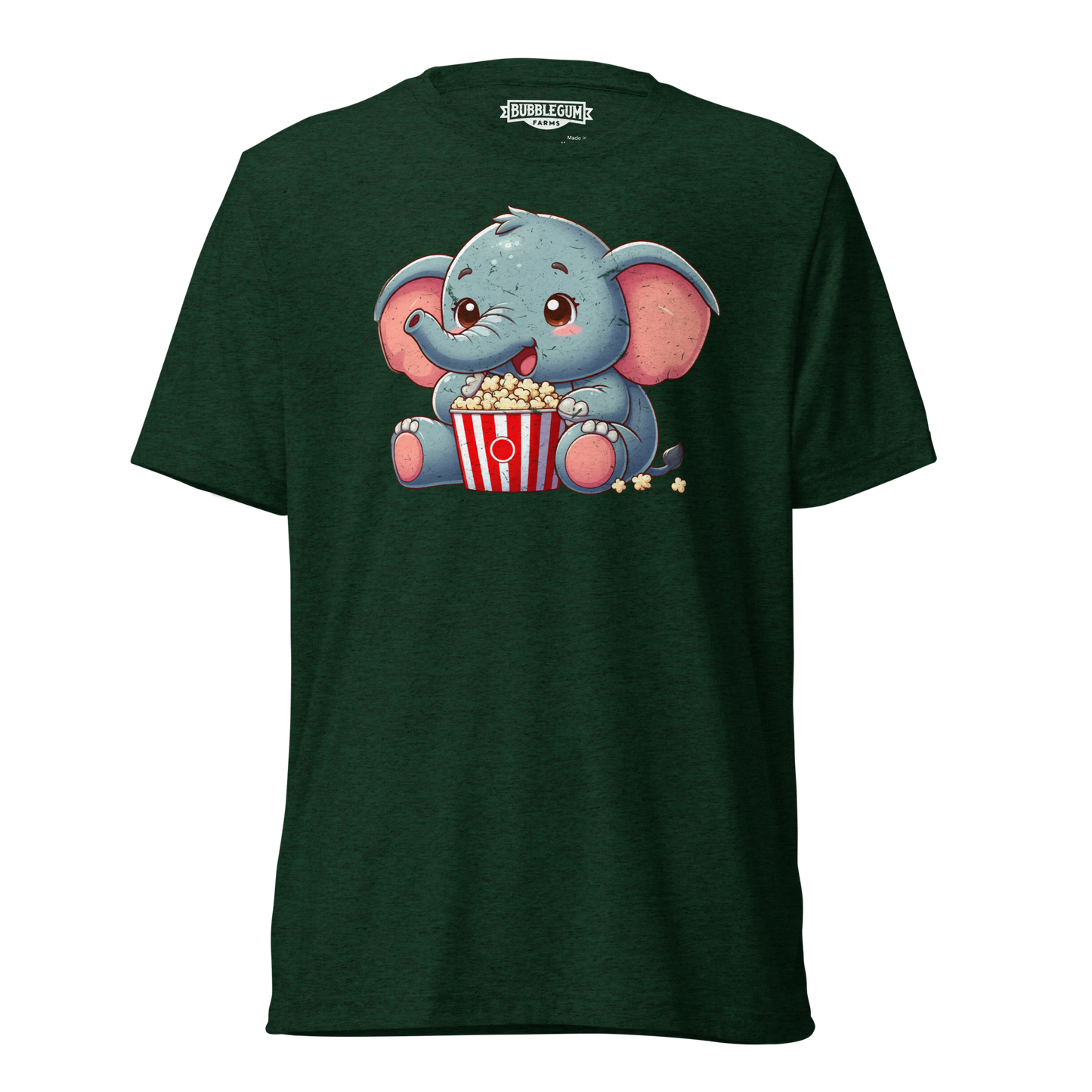 Baby Elephant - Eating Popcorn - Unisex Triblend Tee