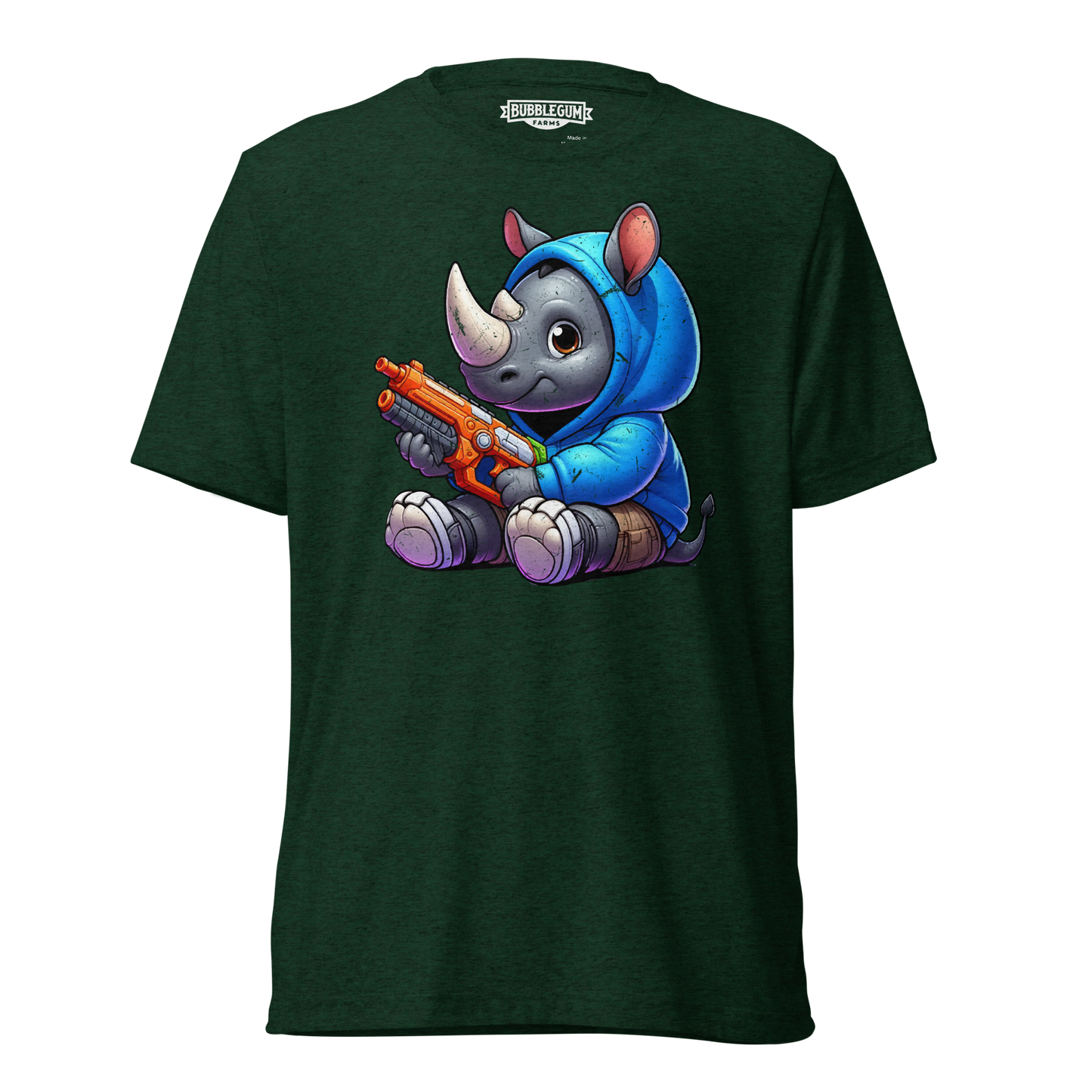 Baby Rhino with Foam Dart Blaster - Unisex Triblend Tee