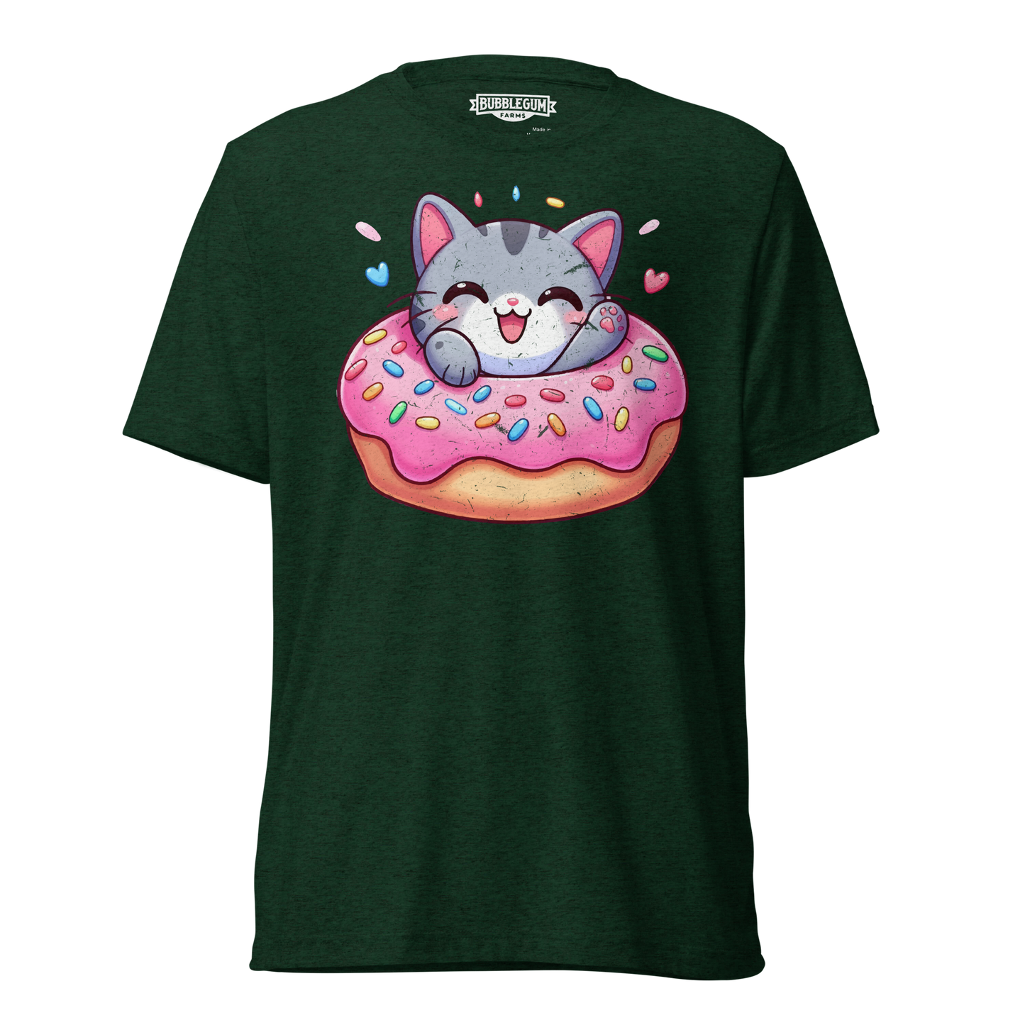 Grey Kitten - Laughing in a Donut - Unisex Triblend Tee