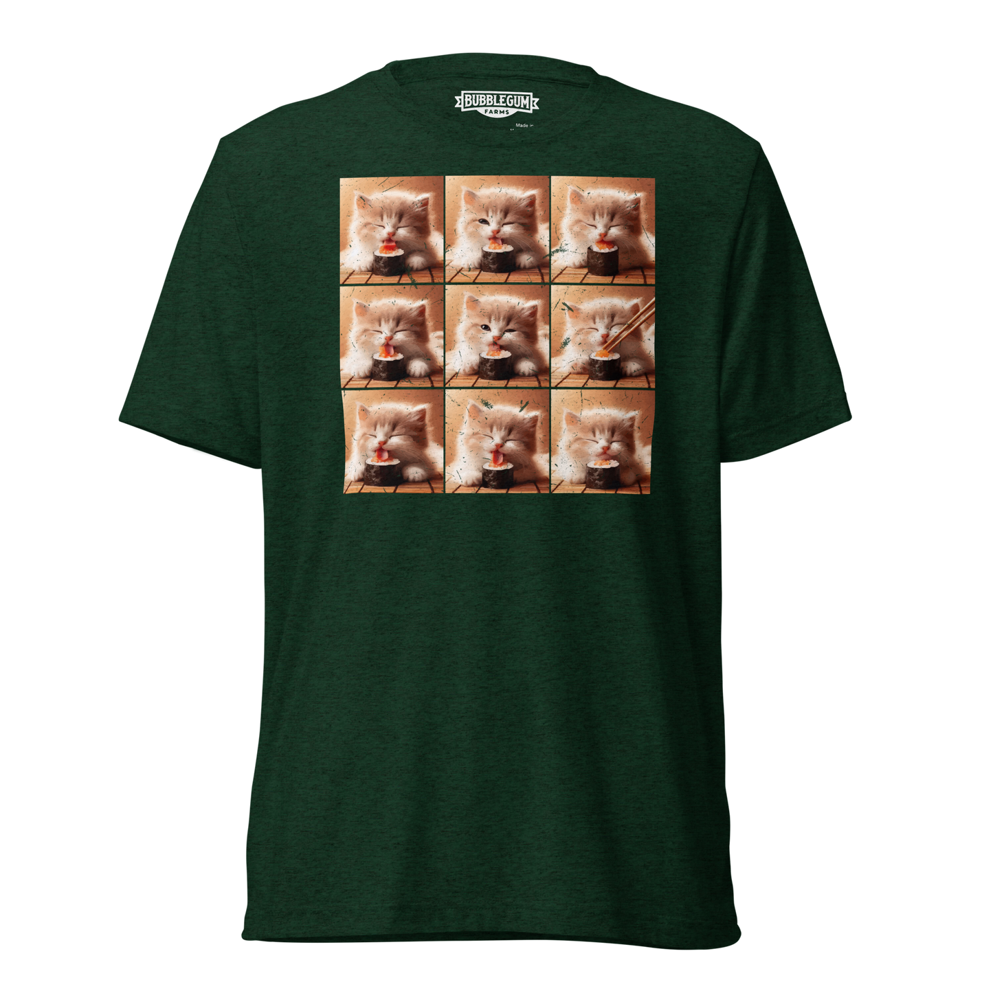 Kittens Eating Sushi Collage - Unisex Triblend