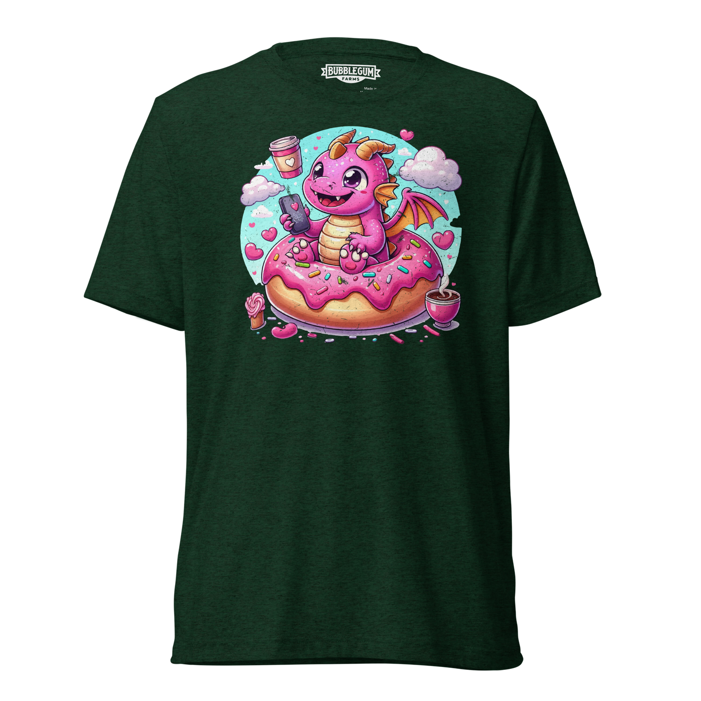 Pink Dragon - Loving Coffee and Donuts - Unisex Triblend