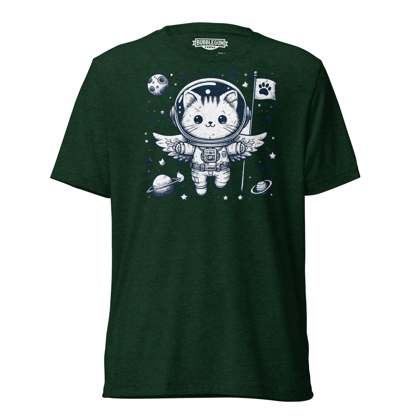 Space Kitten with Stars - Unisex Triblend