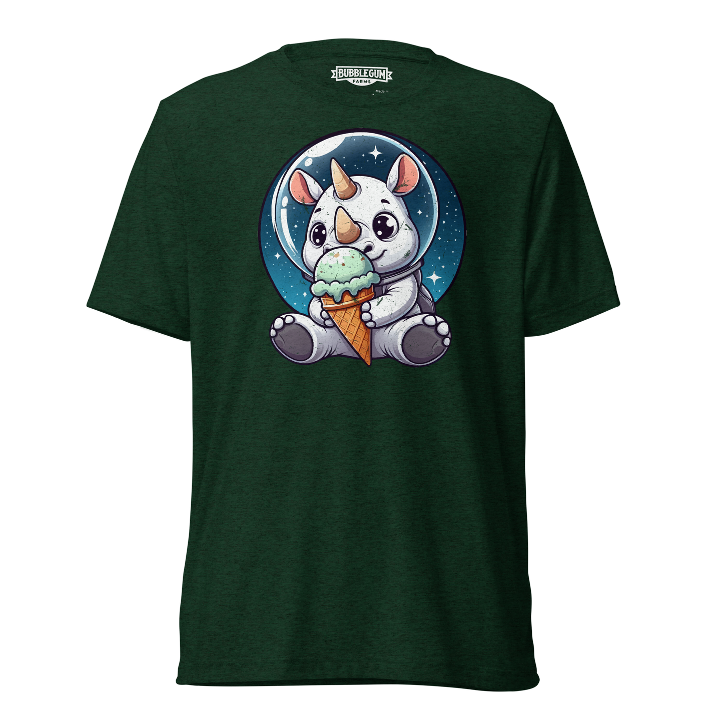 Space Rhino - Eating Ice Cream - Unisex Triblend