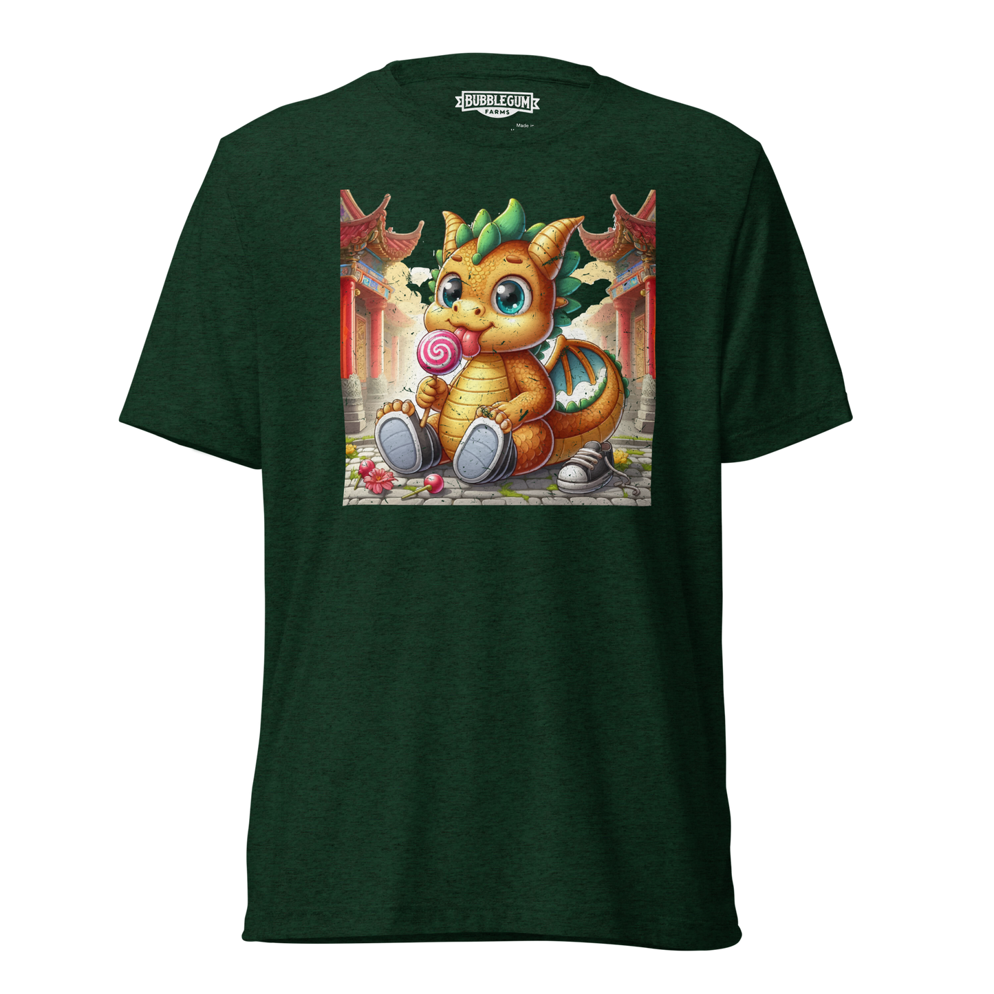 Dragon in Town with Lolipop - Unisex Triblend Tee
