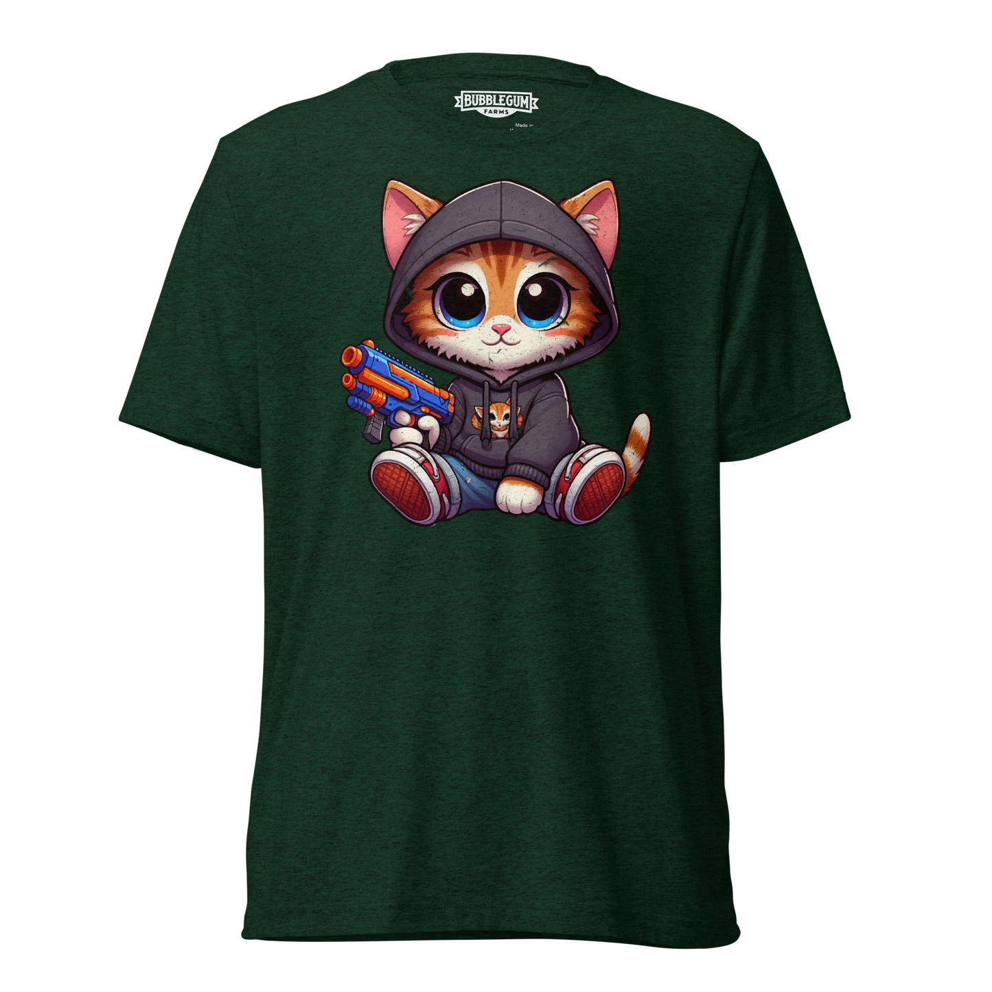 Orange Kitten with Foam Dart Blaster - Unisex Triblend