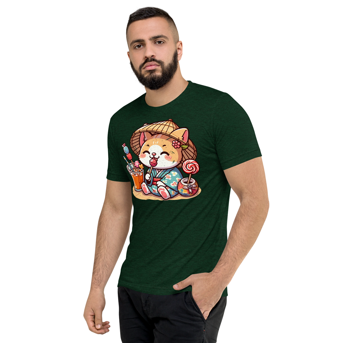 Orange Kitten in a Kimono - Unisex Triblend