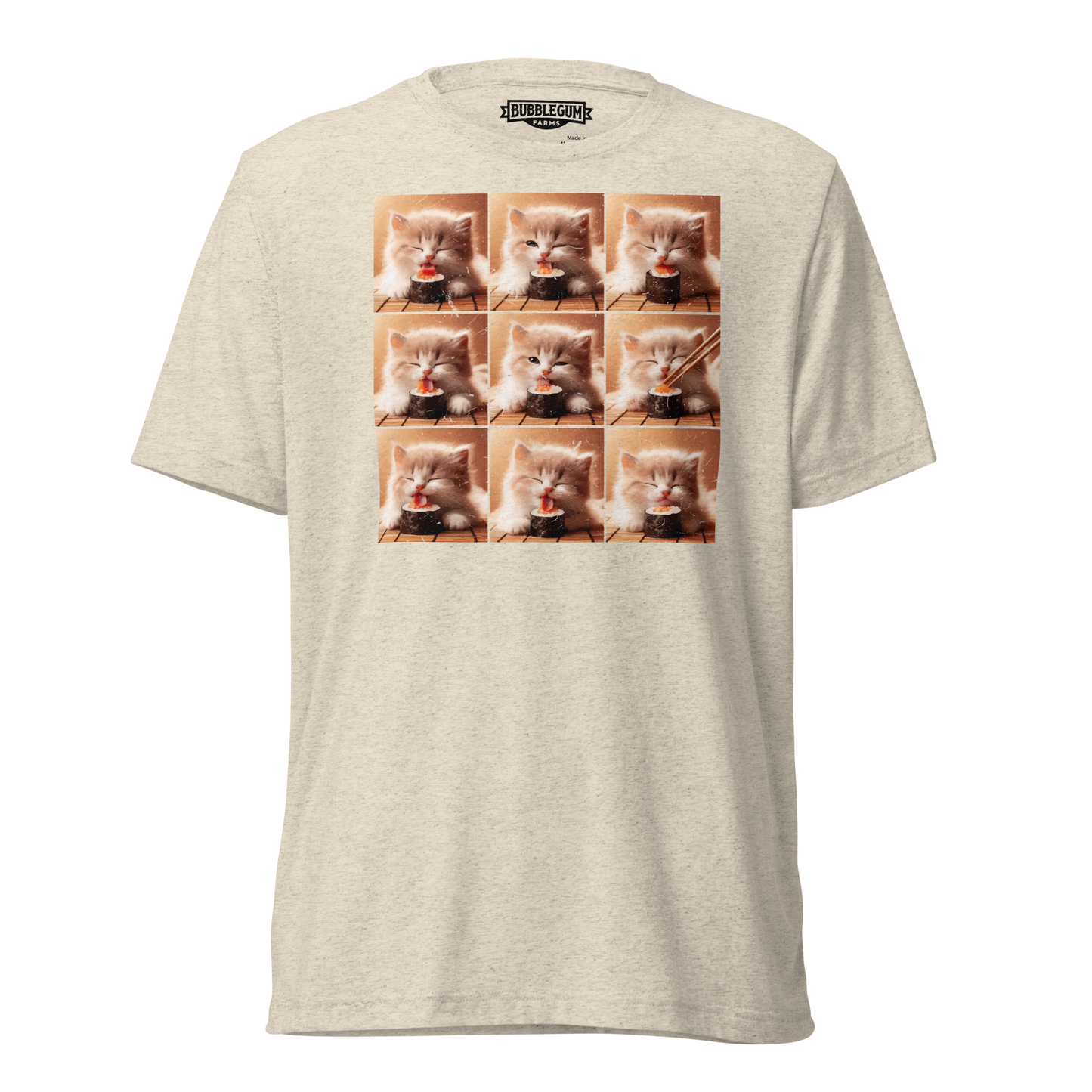Kittens Eating Sushi Collage - Unisex Triblend