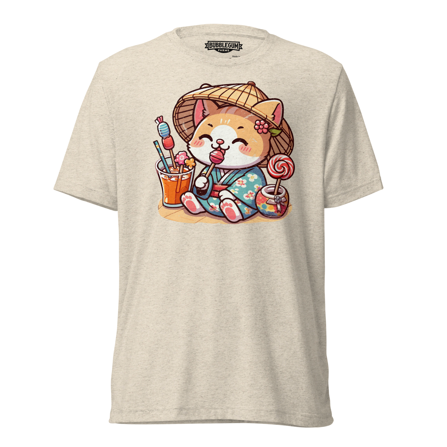 Orange Kitten in a Kimono - Unisex Triblend