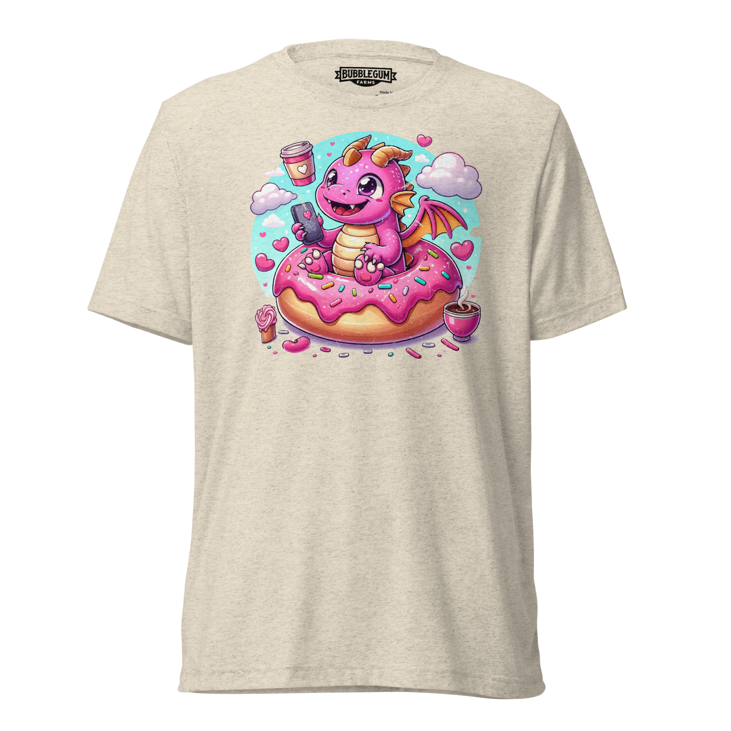 Pink Dragon - Loving Coffee and Donuts - Unisex Triblend