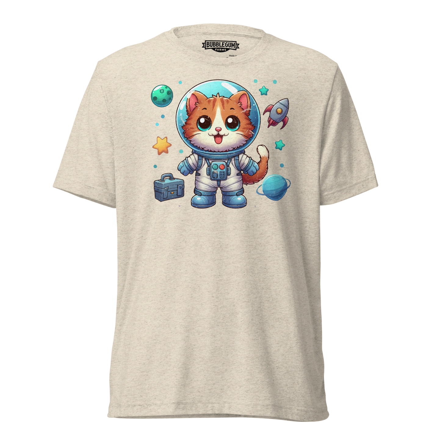 Space Kitten with Planets - Unisex Triblend